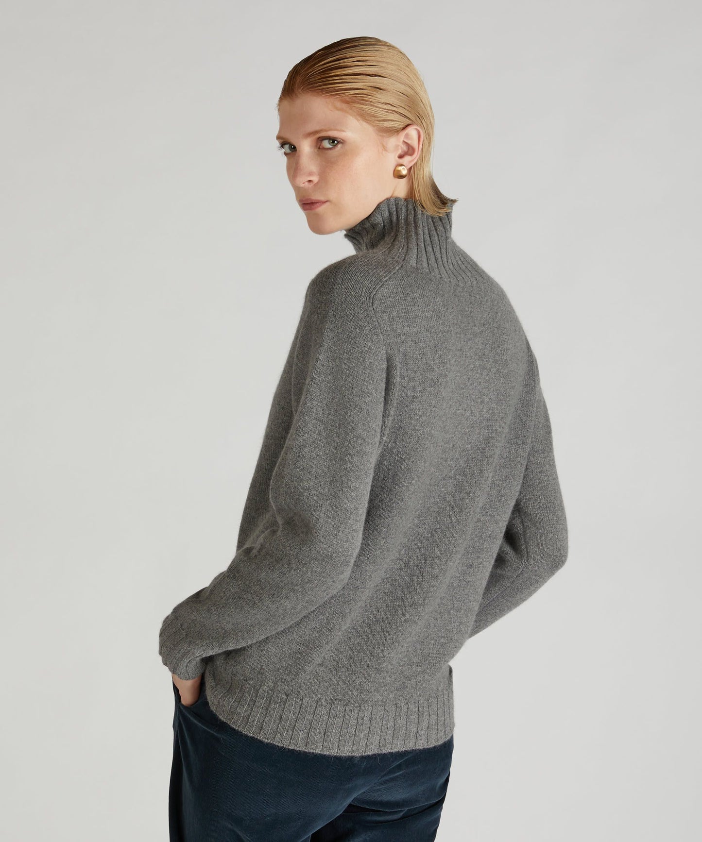 Wool and Angora mock neck sweater