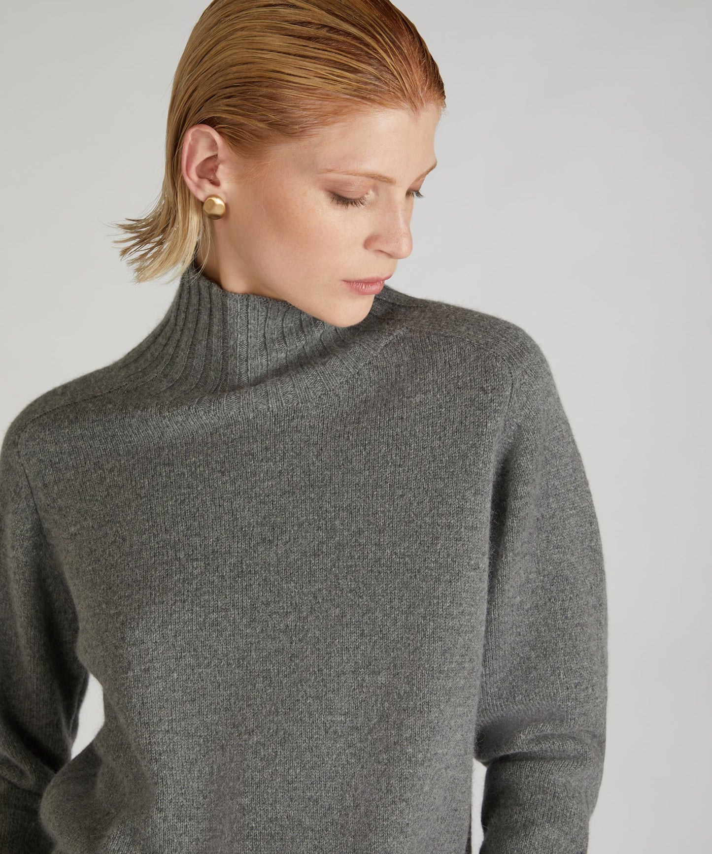 Wool and Angora mock neck sweater