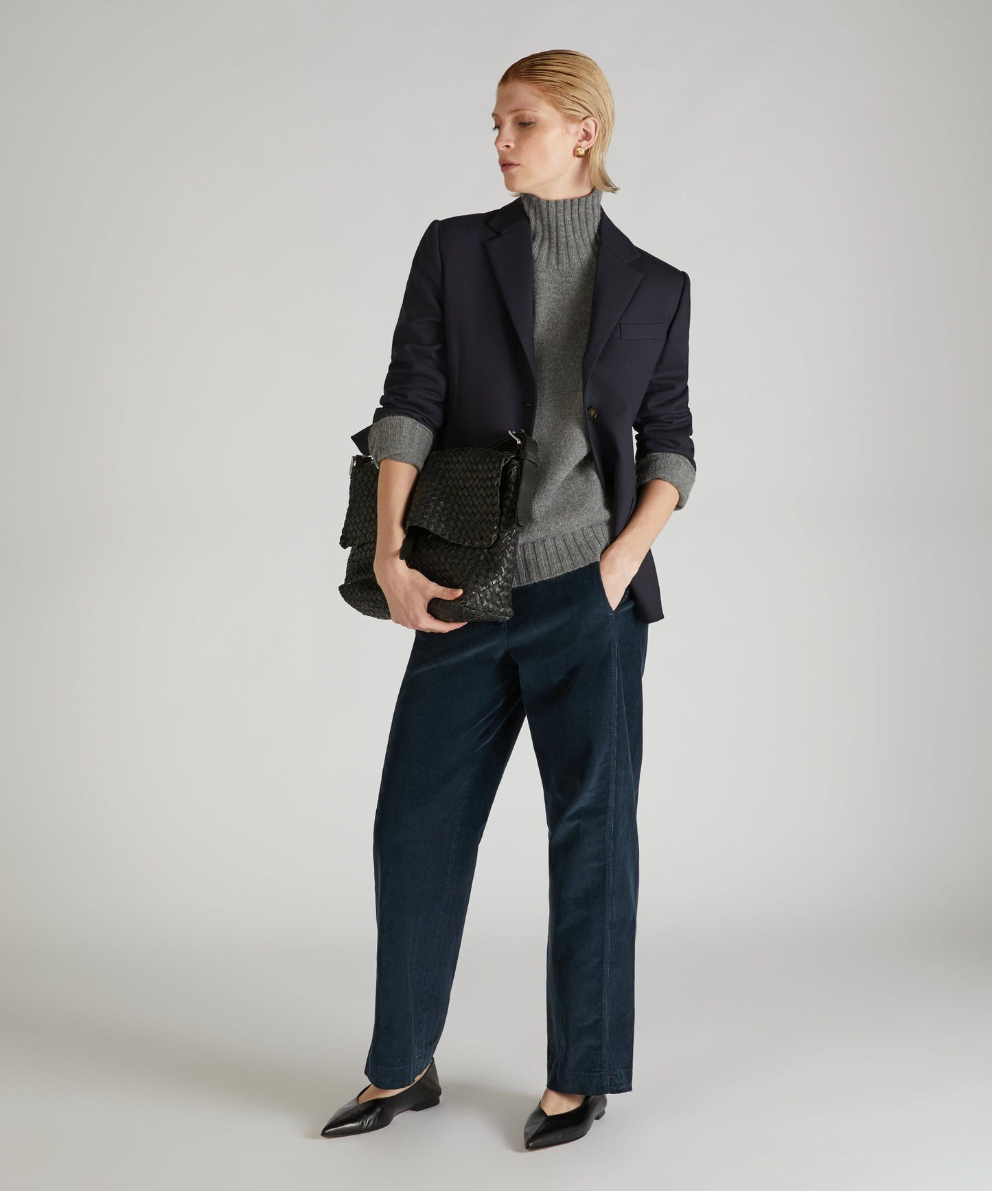 Wool and Angora mock neck sweater