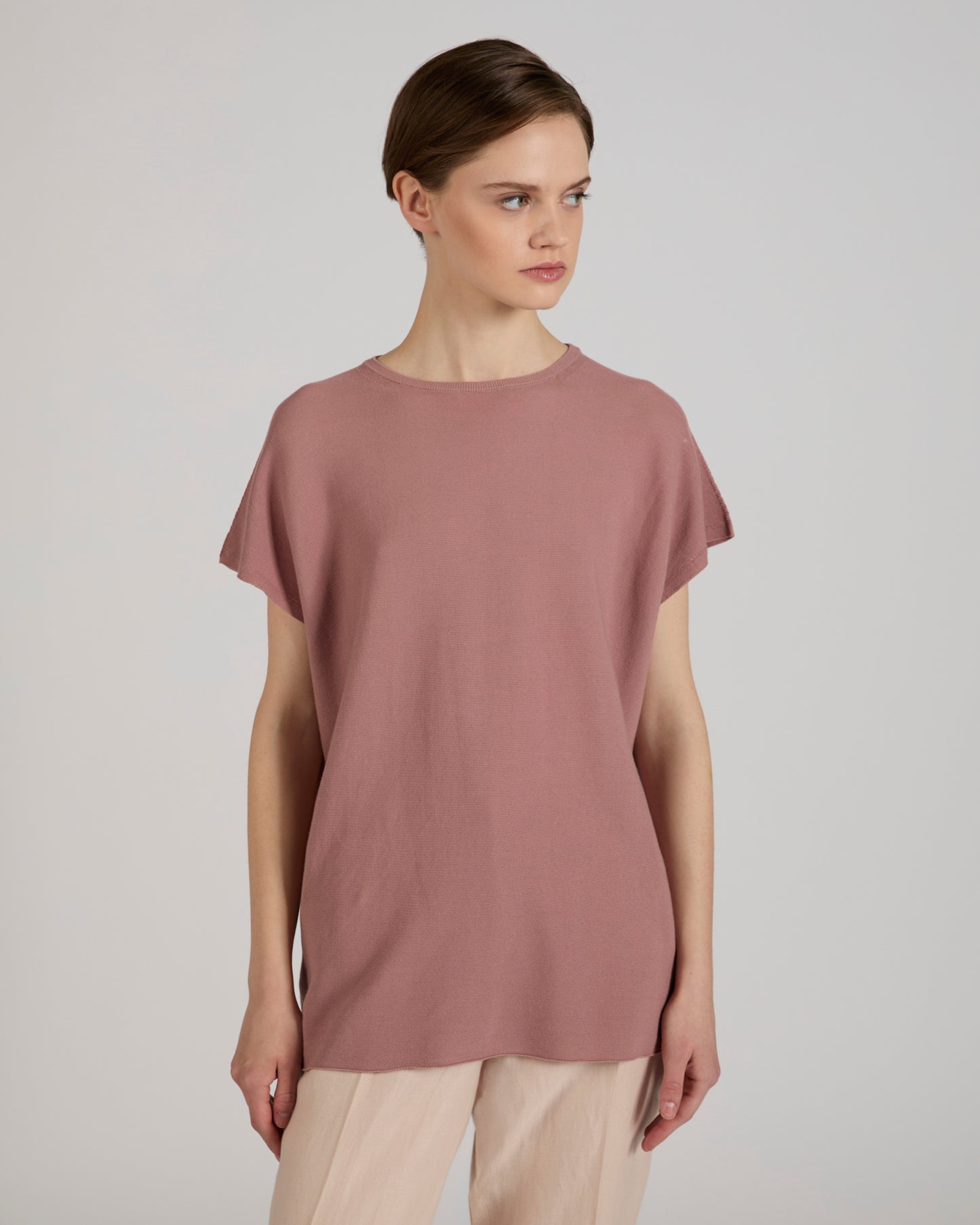 Regular fit cotton crêpe blouse