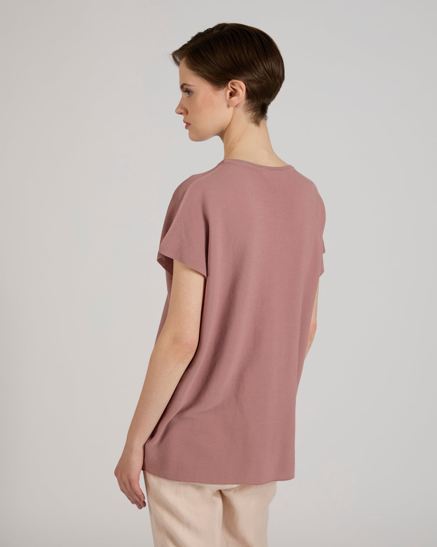 Regular fit cotton crêpe blouse