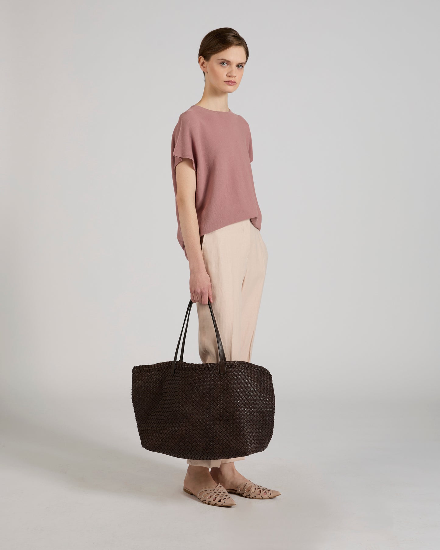 Regular fit cotton crêpe blouse