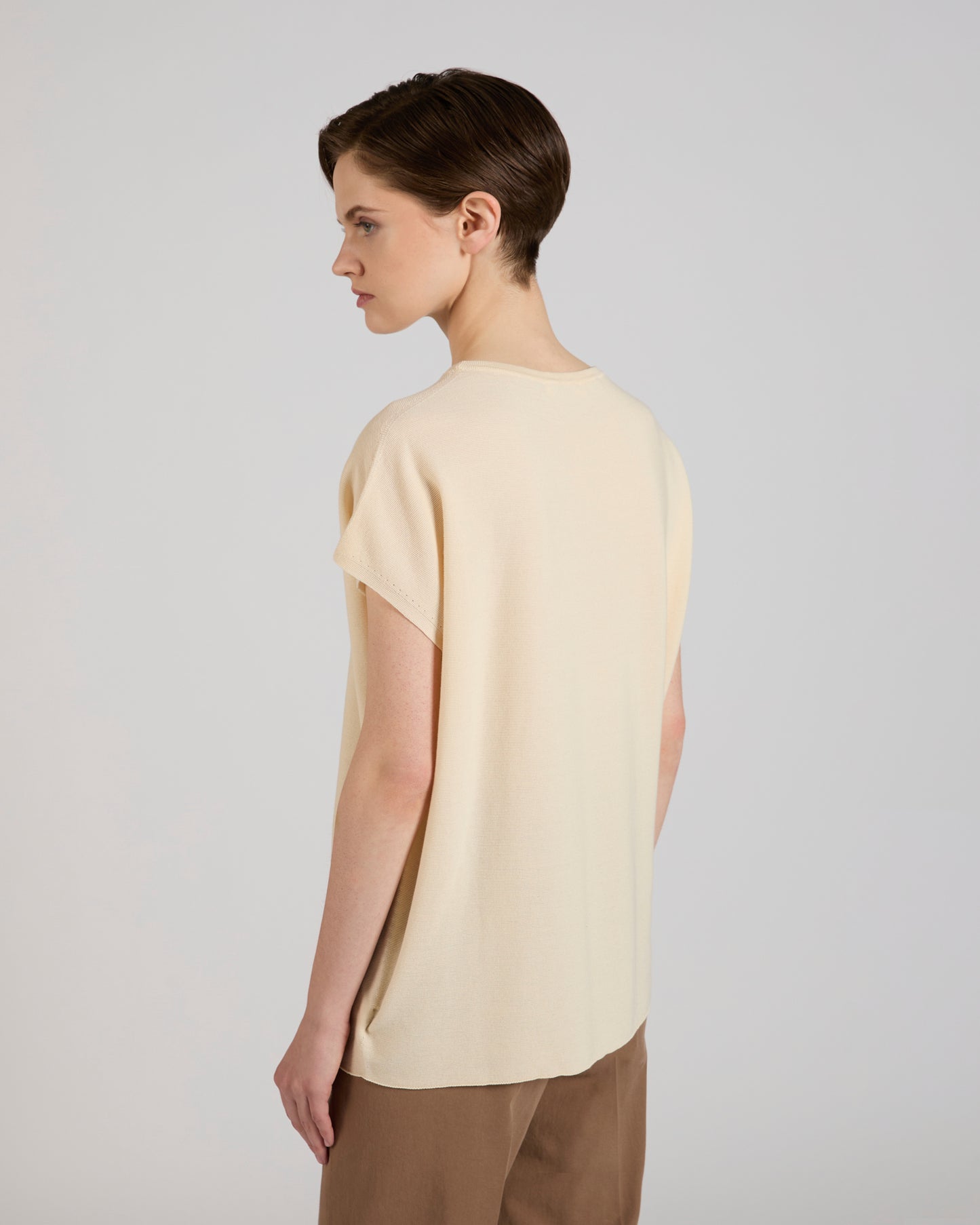 Regular fit cotton crêpe blouse