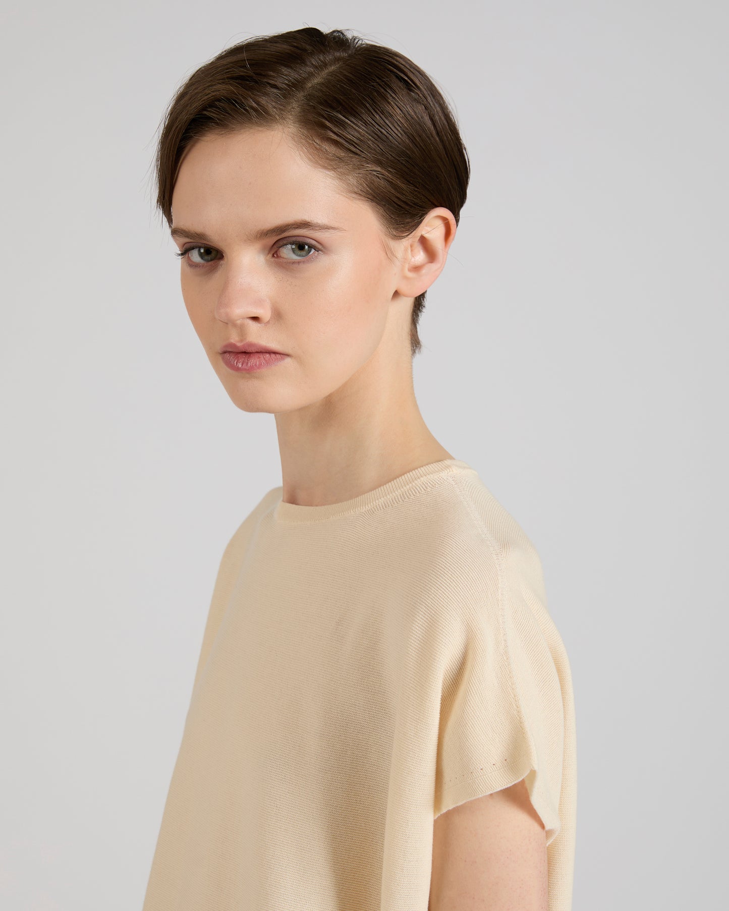 Regular fit cotton crêpe blouse