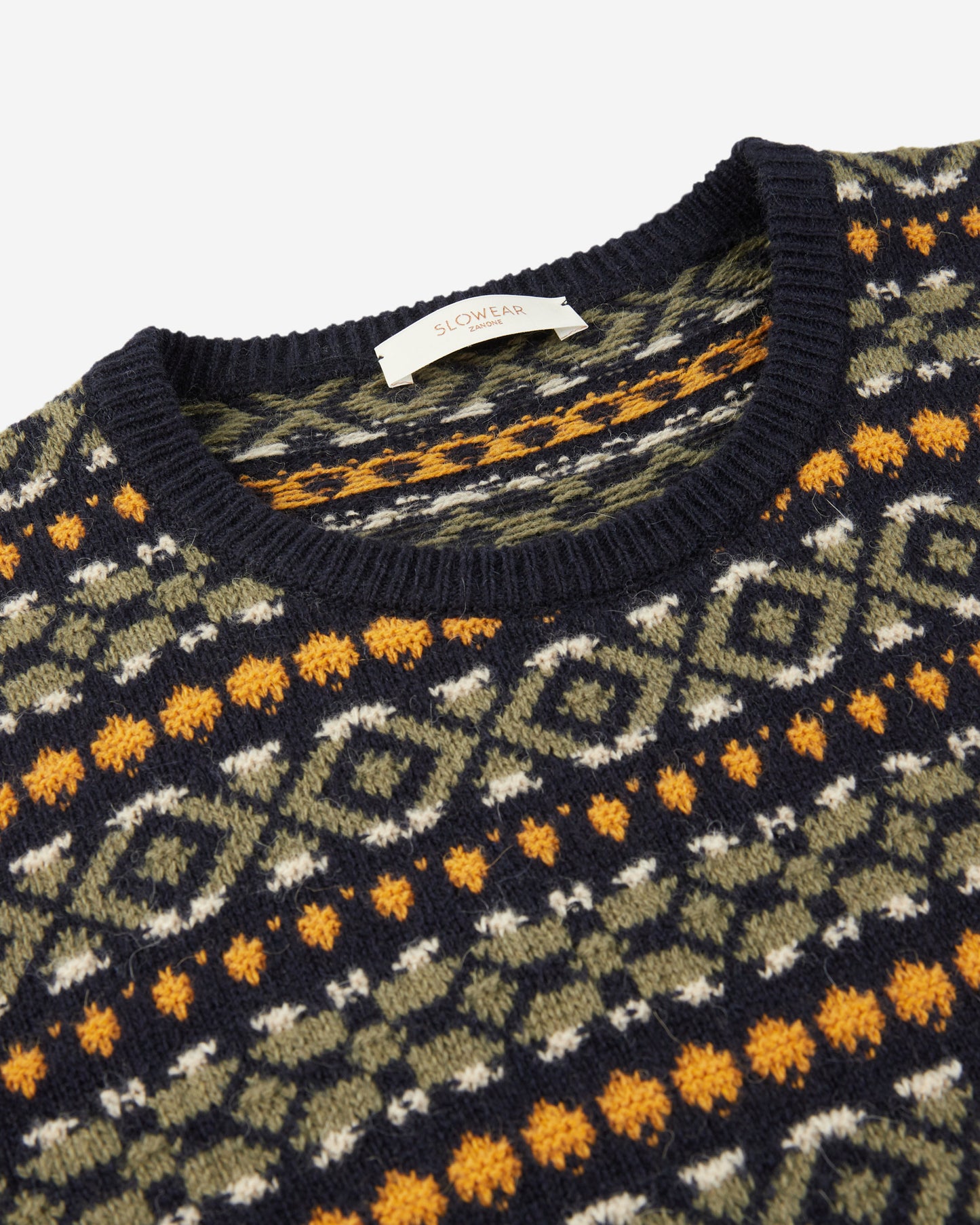 Regular fit crewneck sweater in wool and Alpaca