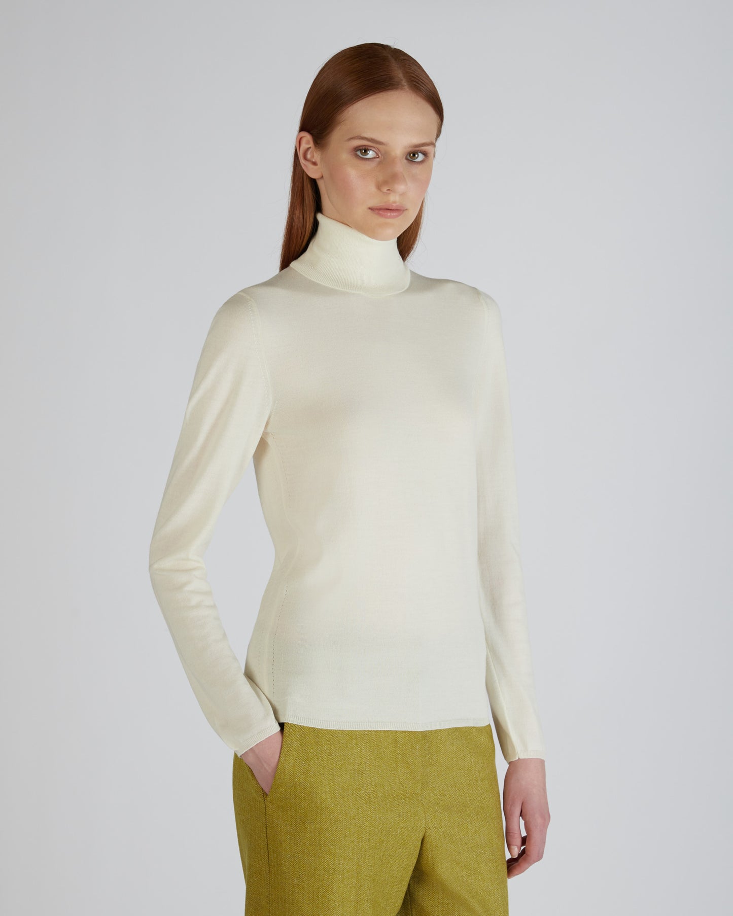 認証フレックスウール スリムフィット ハイネック