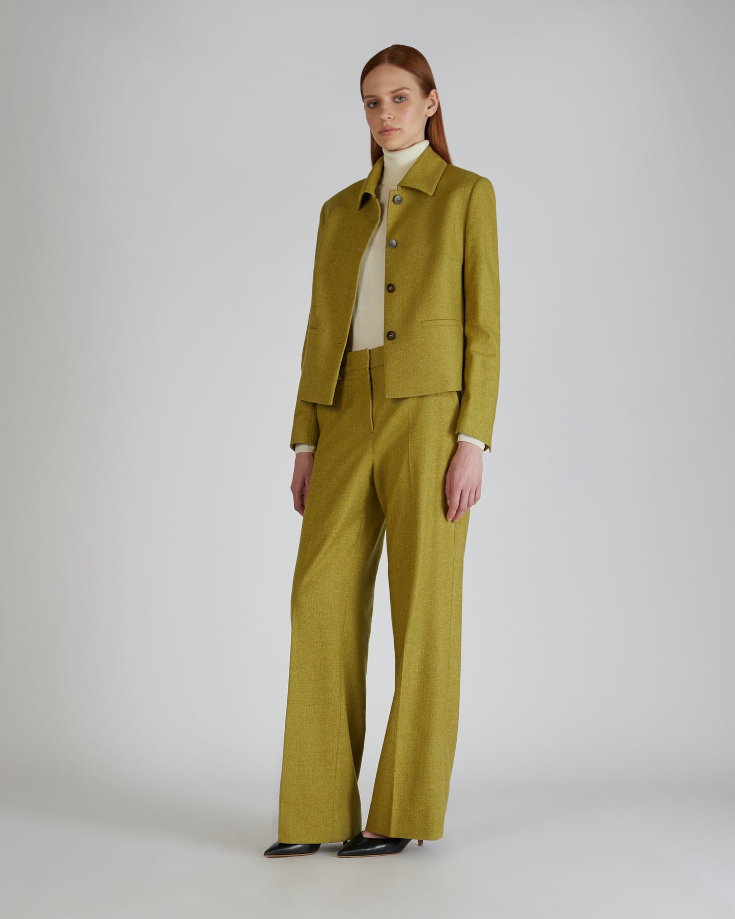 認証フレックスウール スリムフィット ハイネック