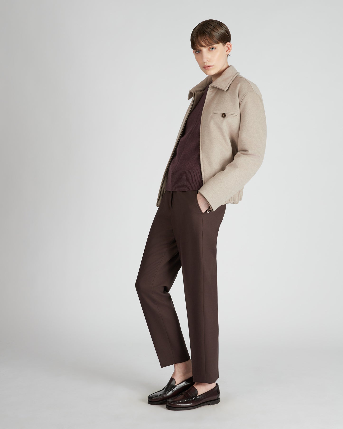 Girocollo regular fit in lana e Angora