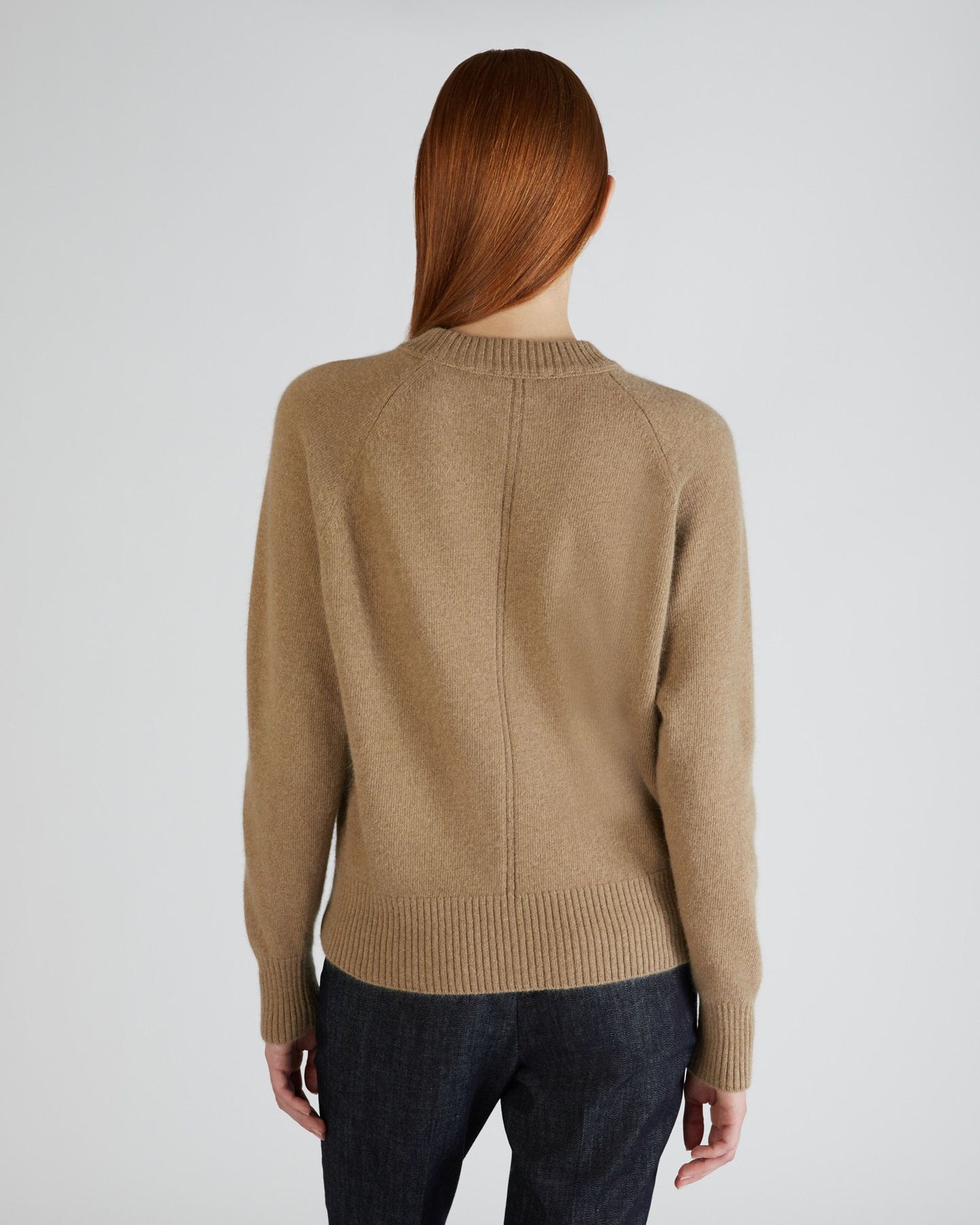Regular fit crewneck sweater in wool and Angora