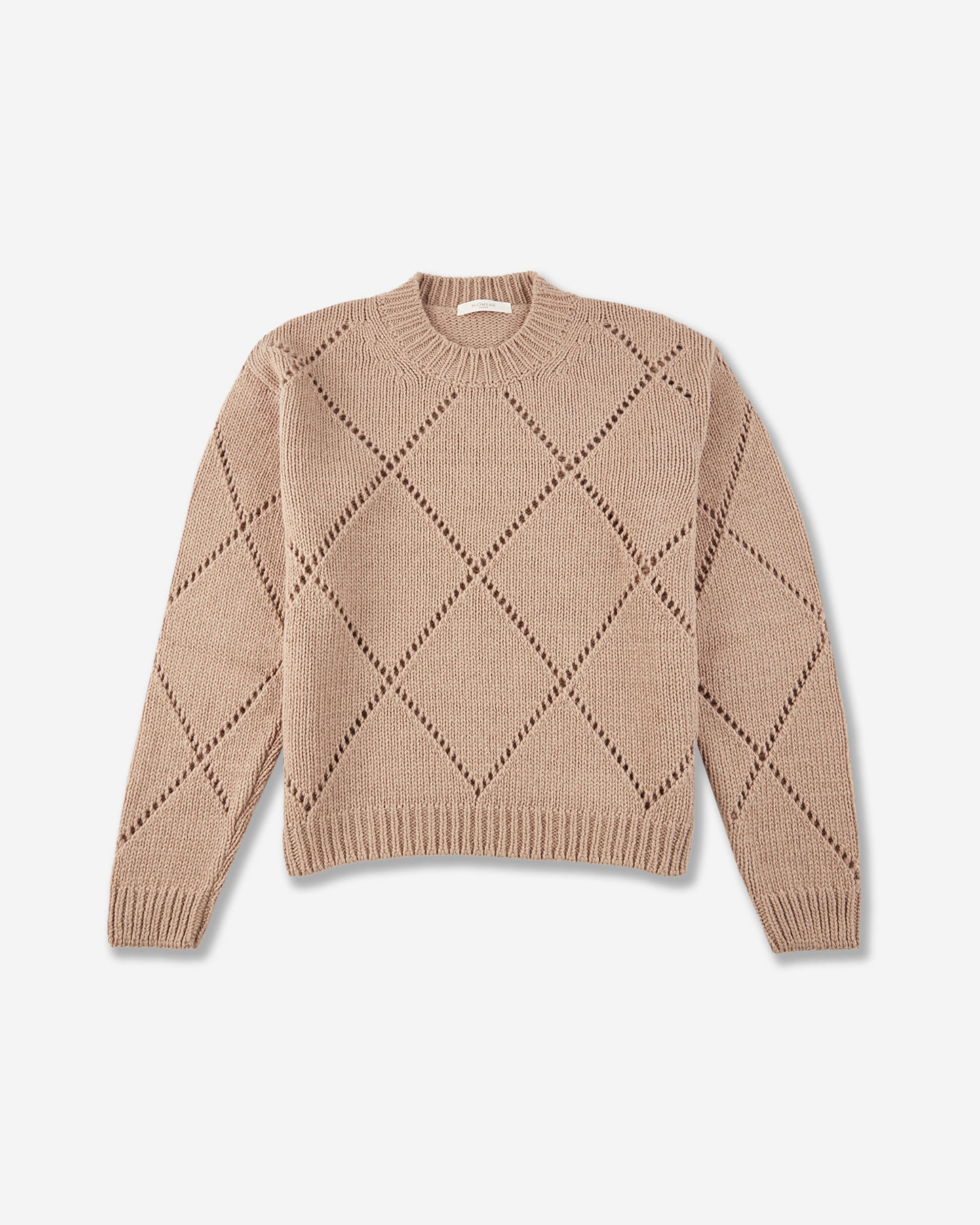 Wide fit crewneck sweater in wool and Alpaca