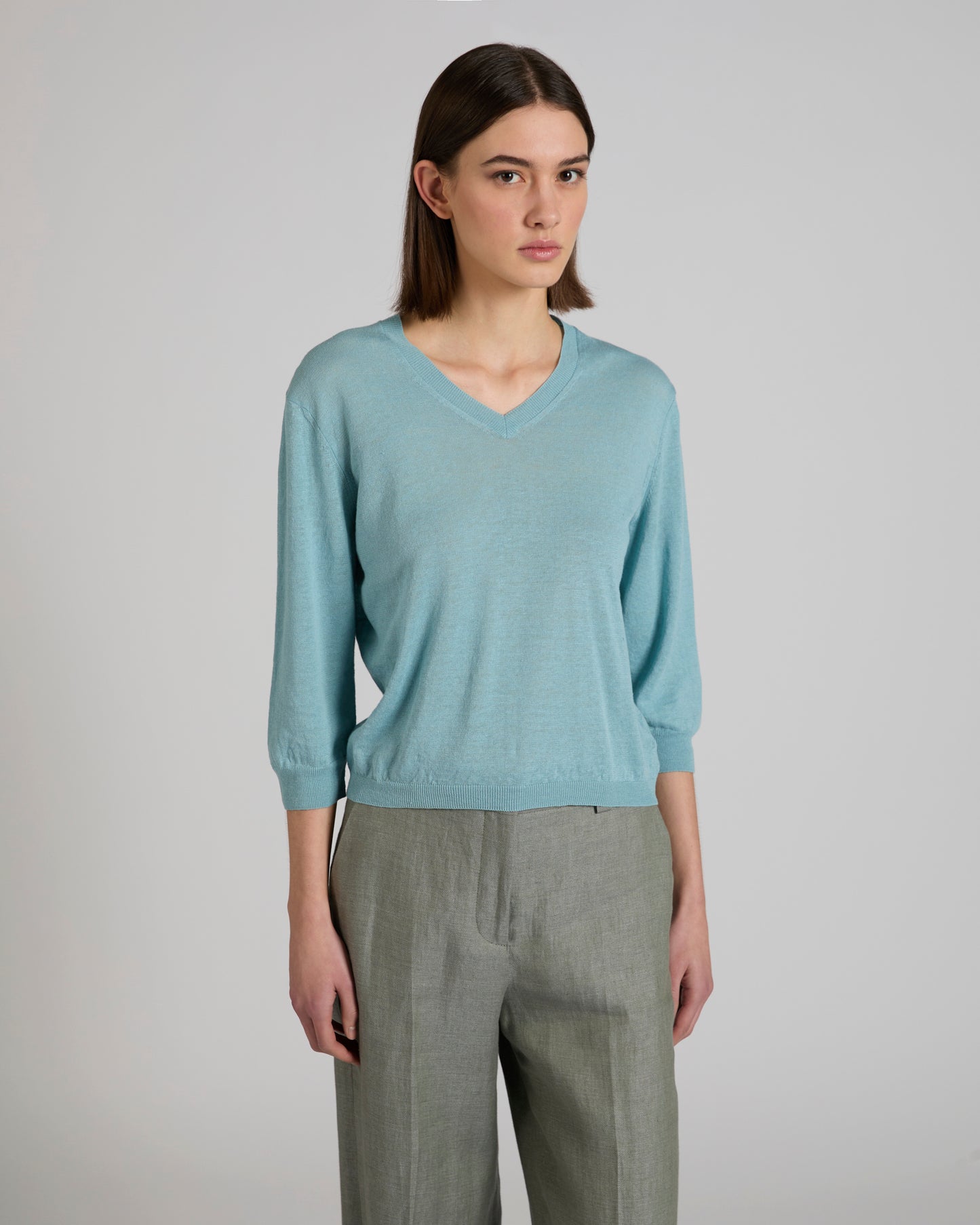 Regular fit shirt in linen and cotton