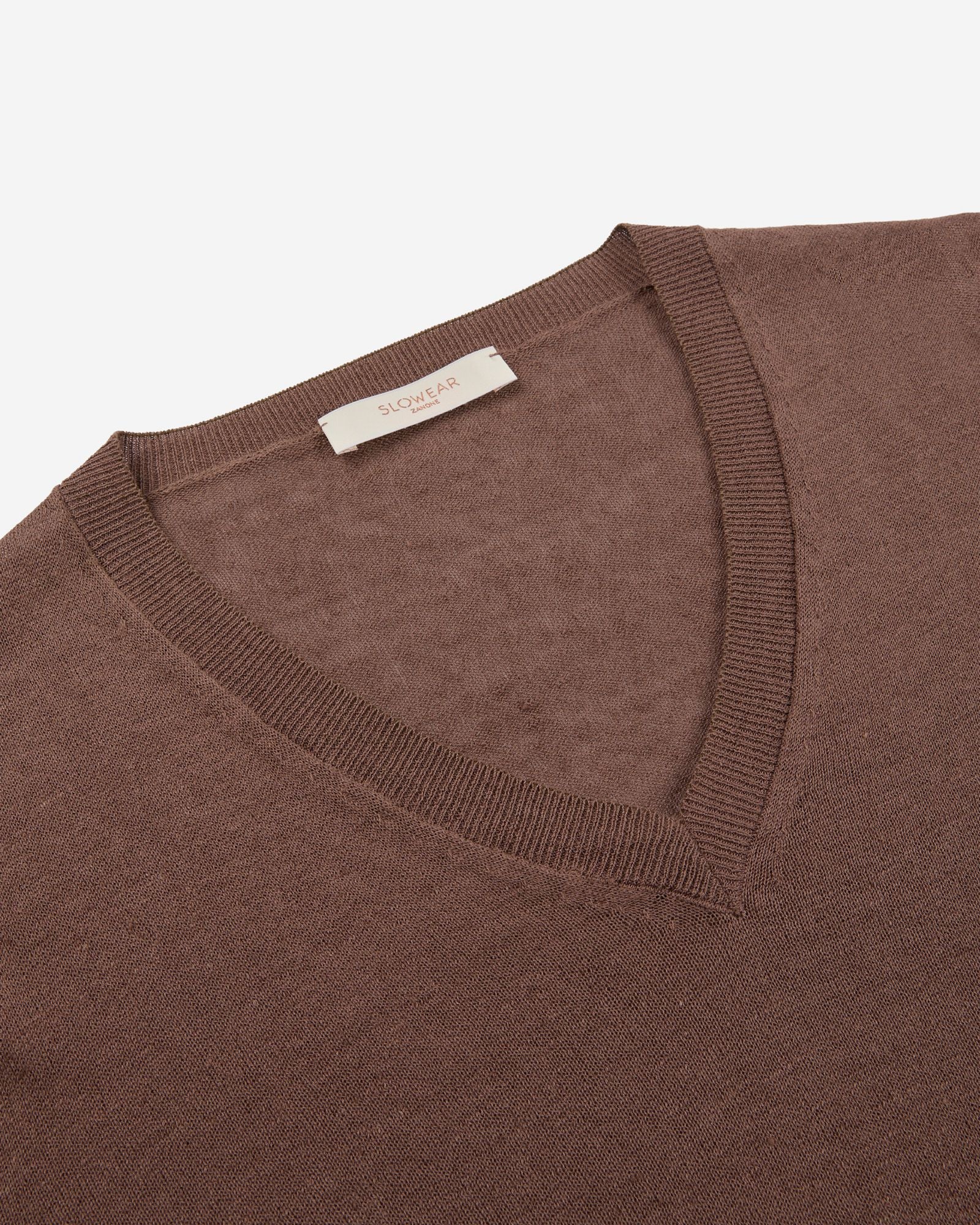 Zanone - Regular fit shirt in linen and cotton - bark