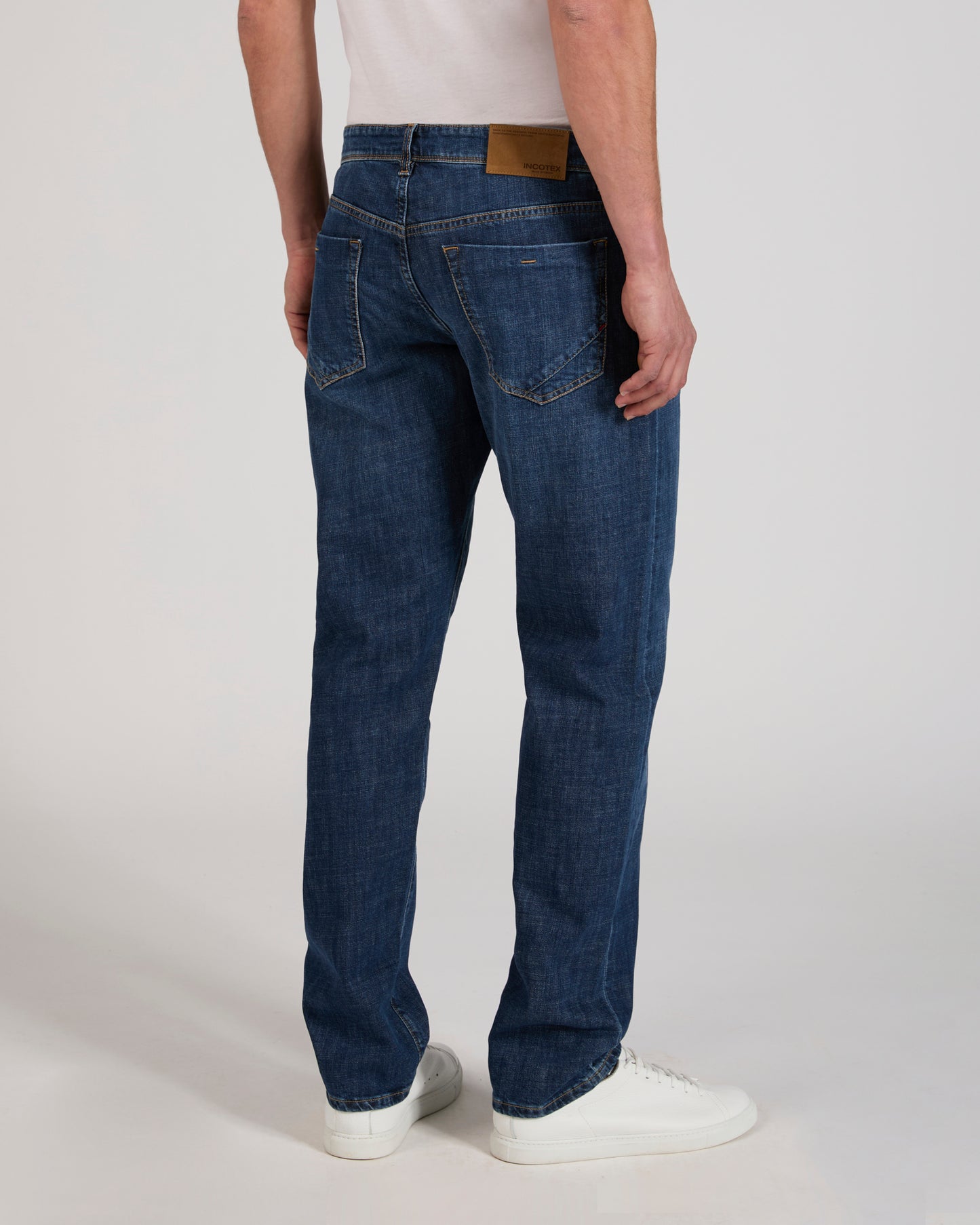 Regular fit stretch denim trousers