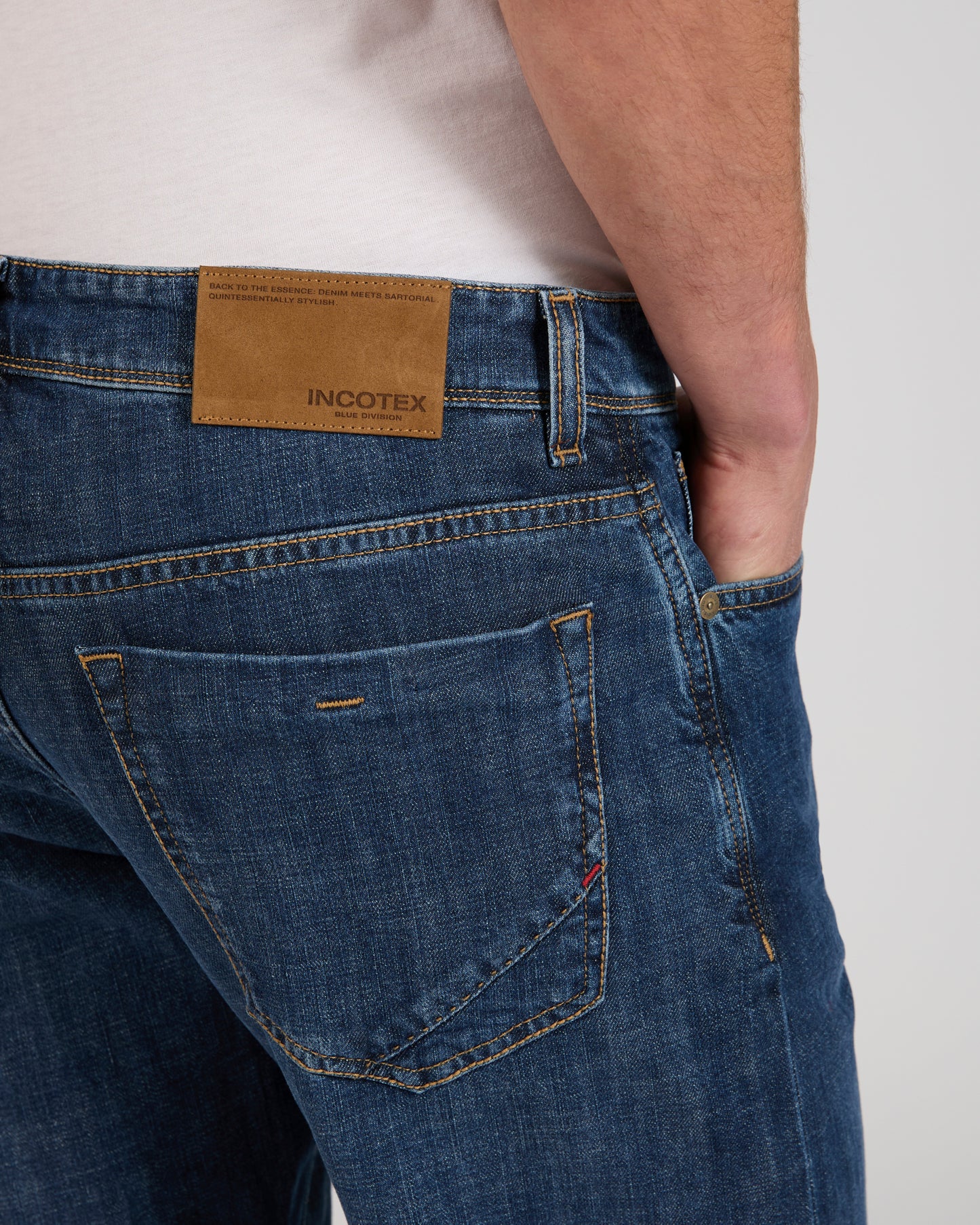 Regular fit stretch denim trousers