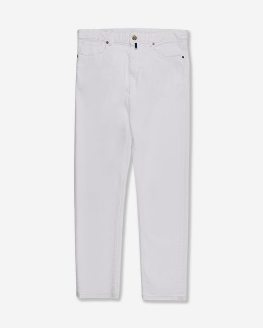 Regular fit ecru selvedge denim trousers