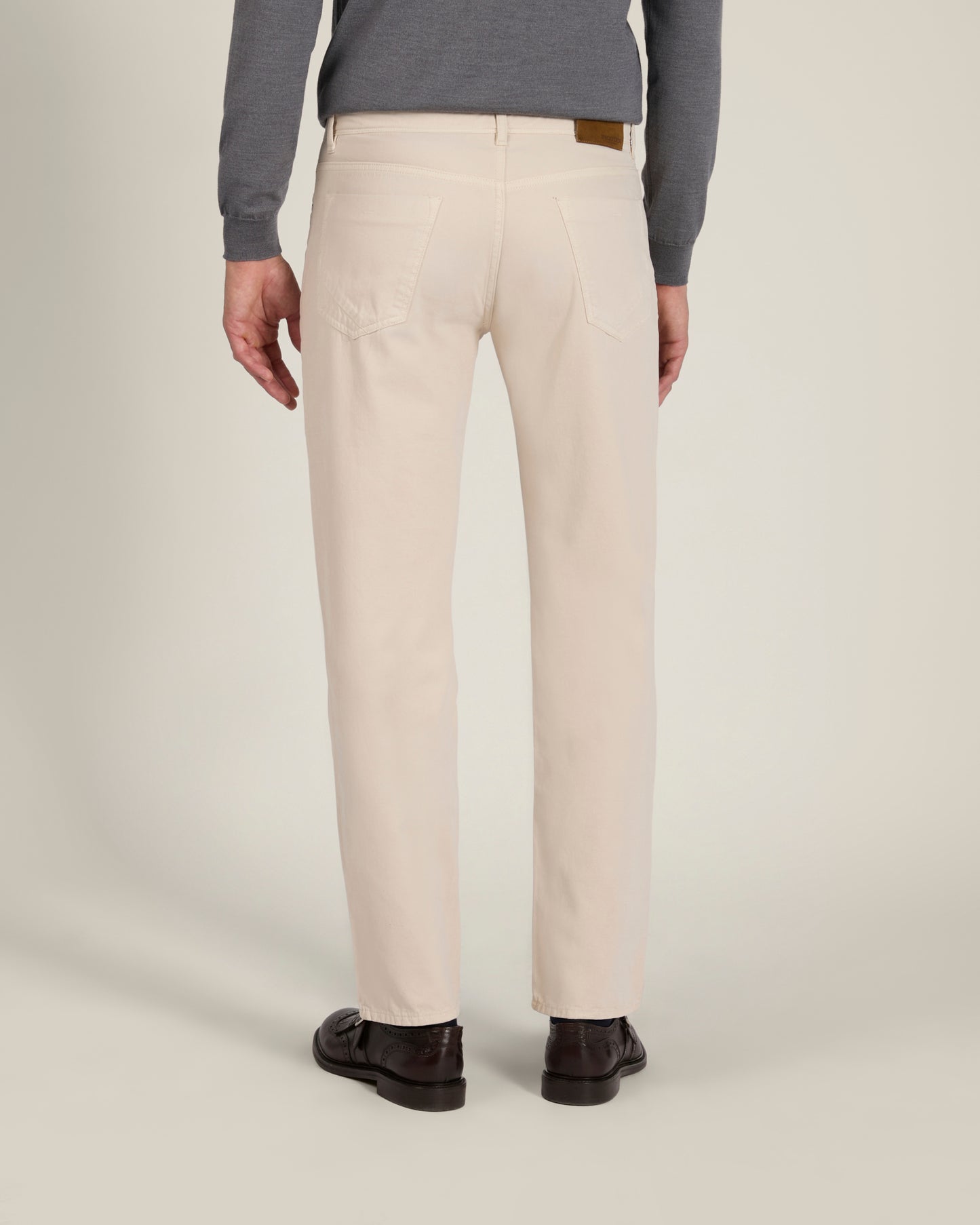 Pantalone cinque tasche regular fit in cotone e cashmere