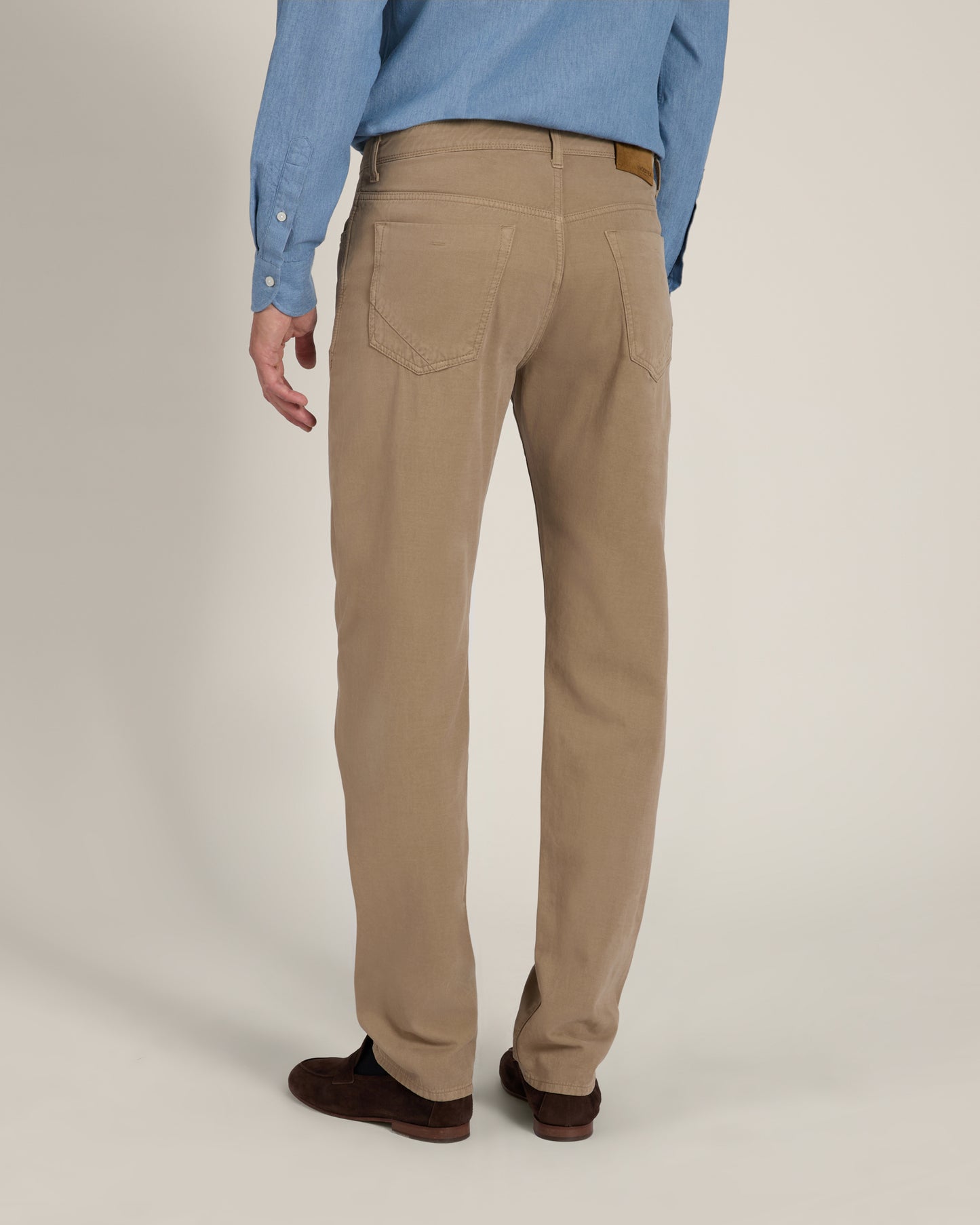Pantalone cinque tasche regular fit in cotone e cashmere