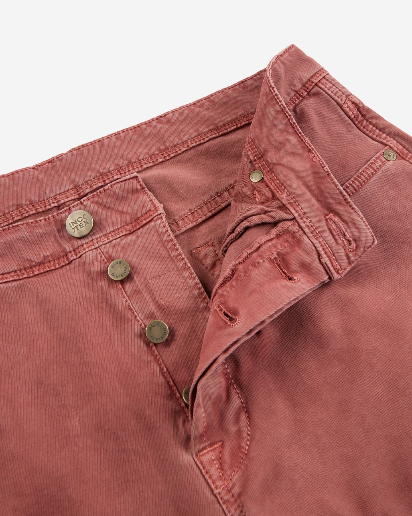 Slim fit stretch cotton tricot five-pocket trousers