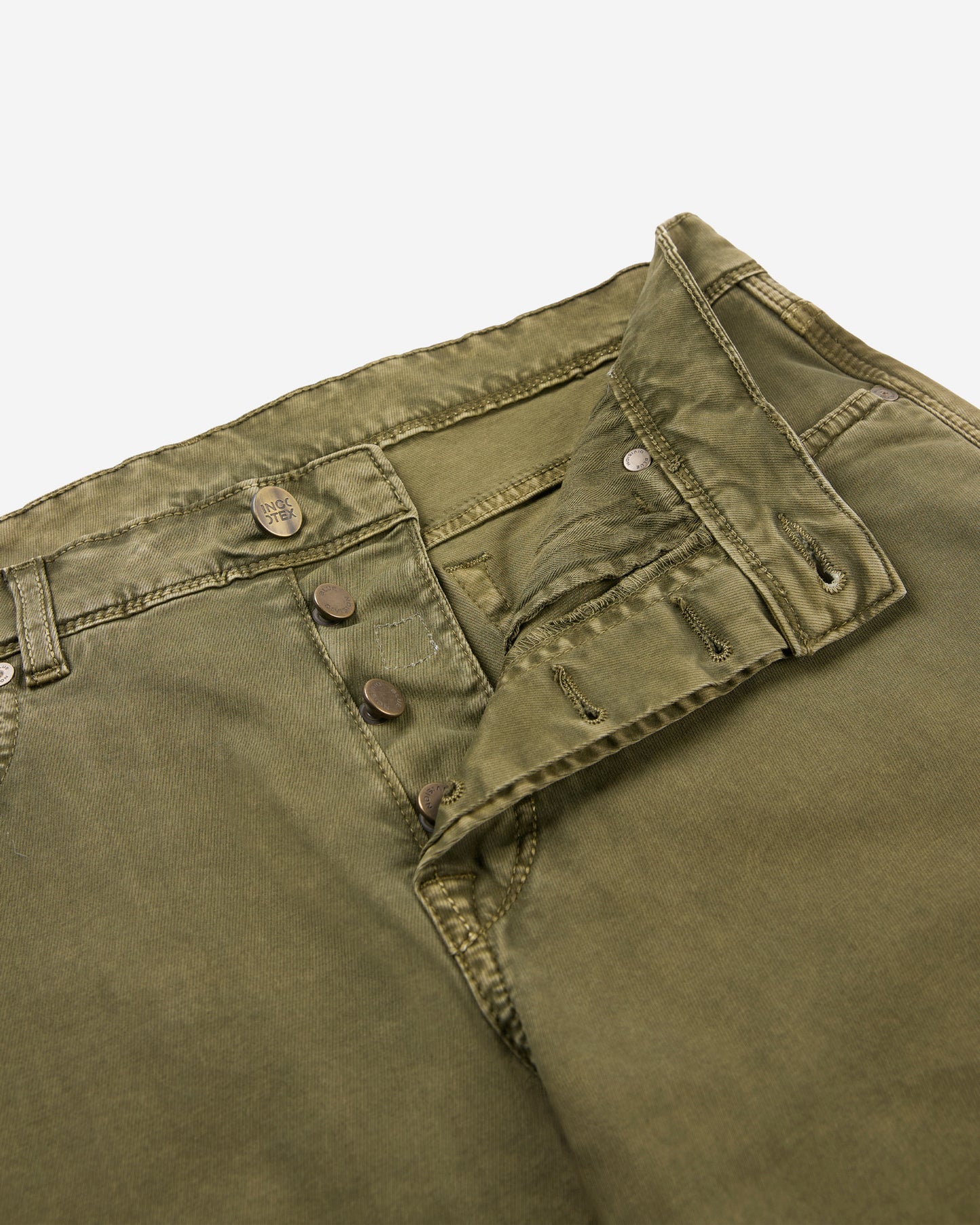 Slim fit stretch cotton tricot five-pocket trousers