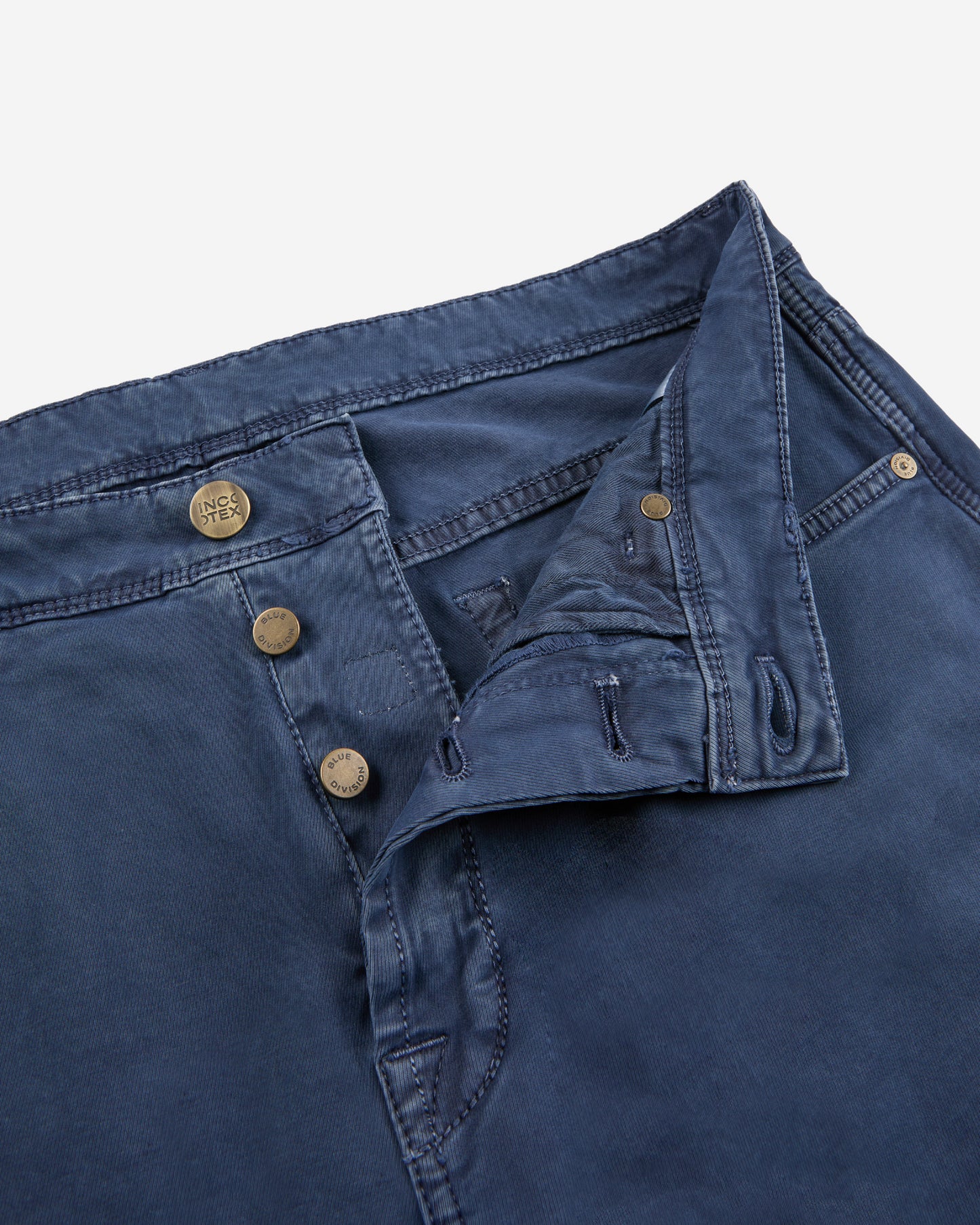 Slim fit stretch cotton tricot five-pocket trousers