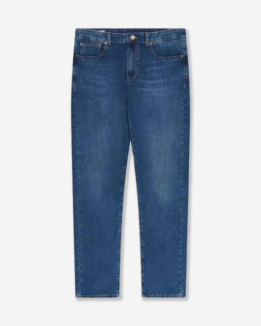 Slim fit stretch denim five-pocket trousers