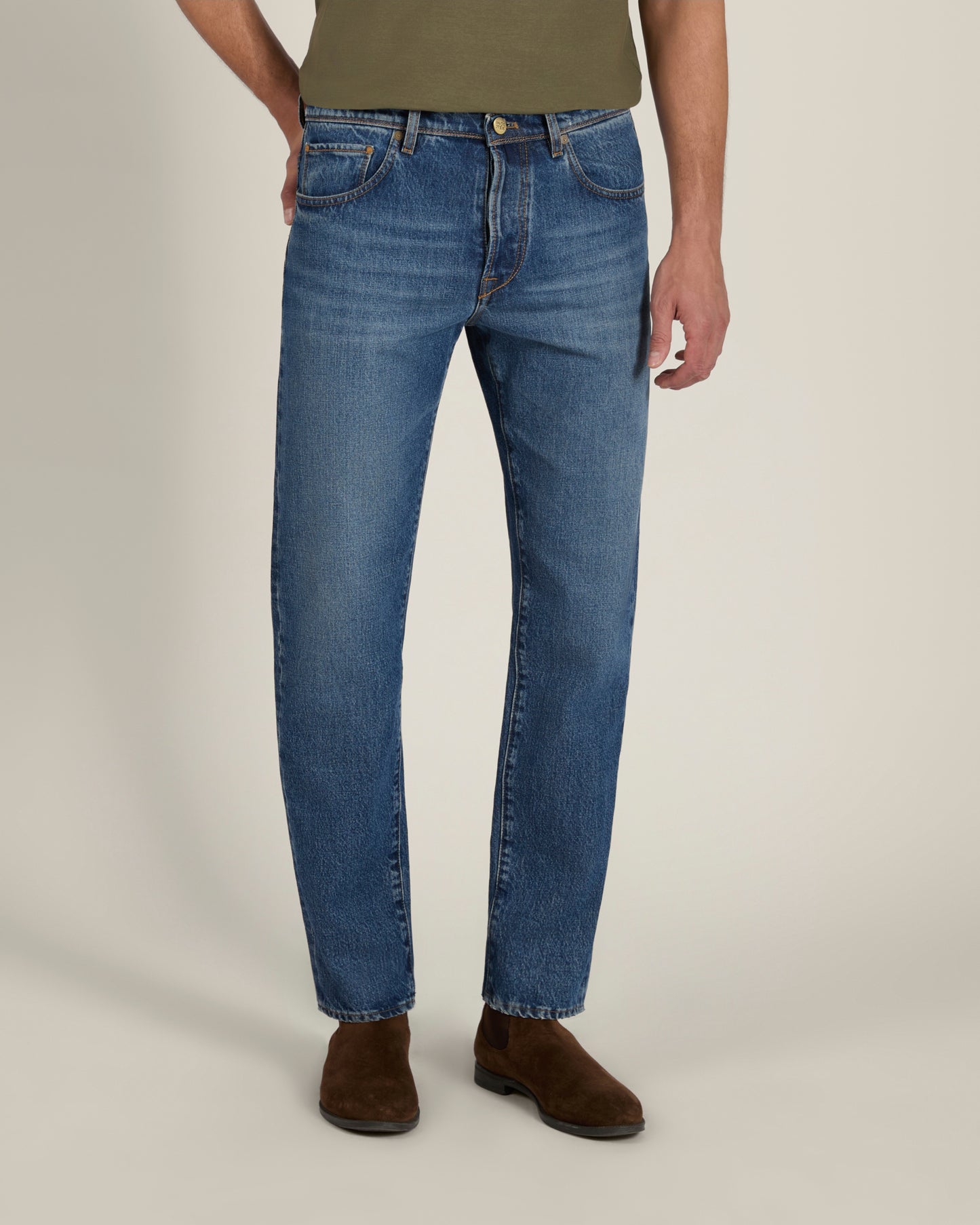 Pantalone cinque tasche tapered fit in denim