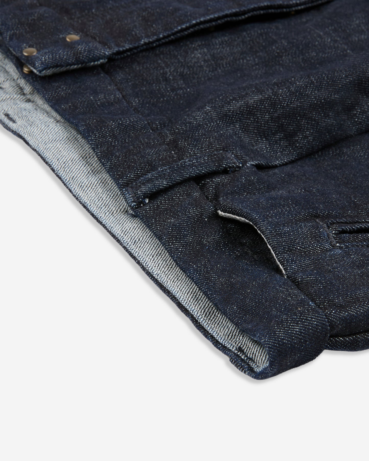 Tapered fit stretch denim trousers