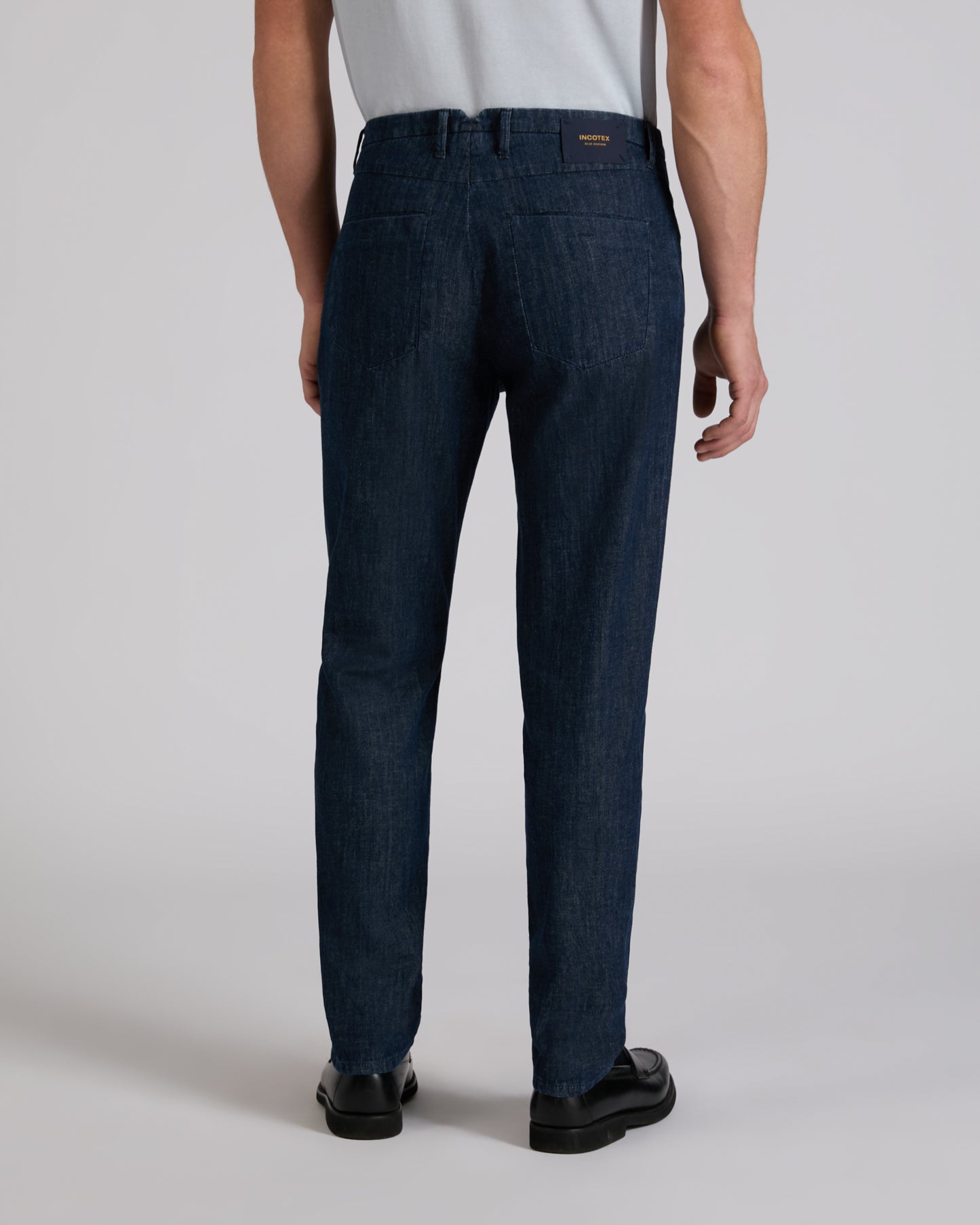 Tapered fit cotton trousers