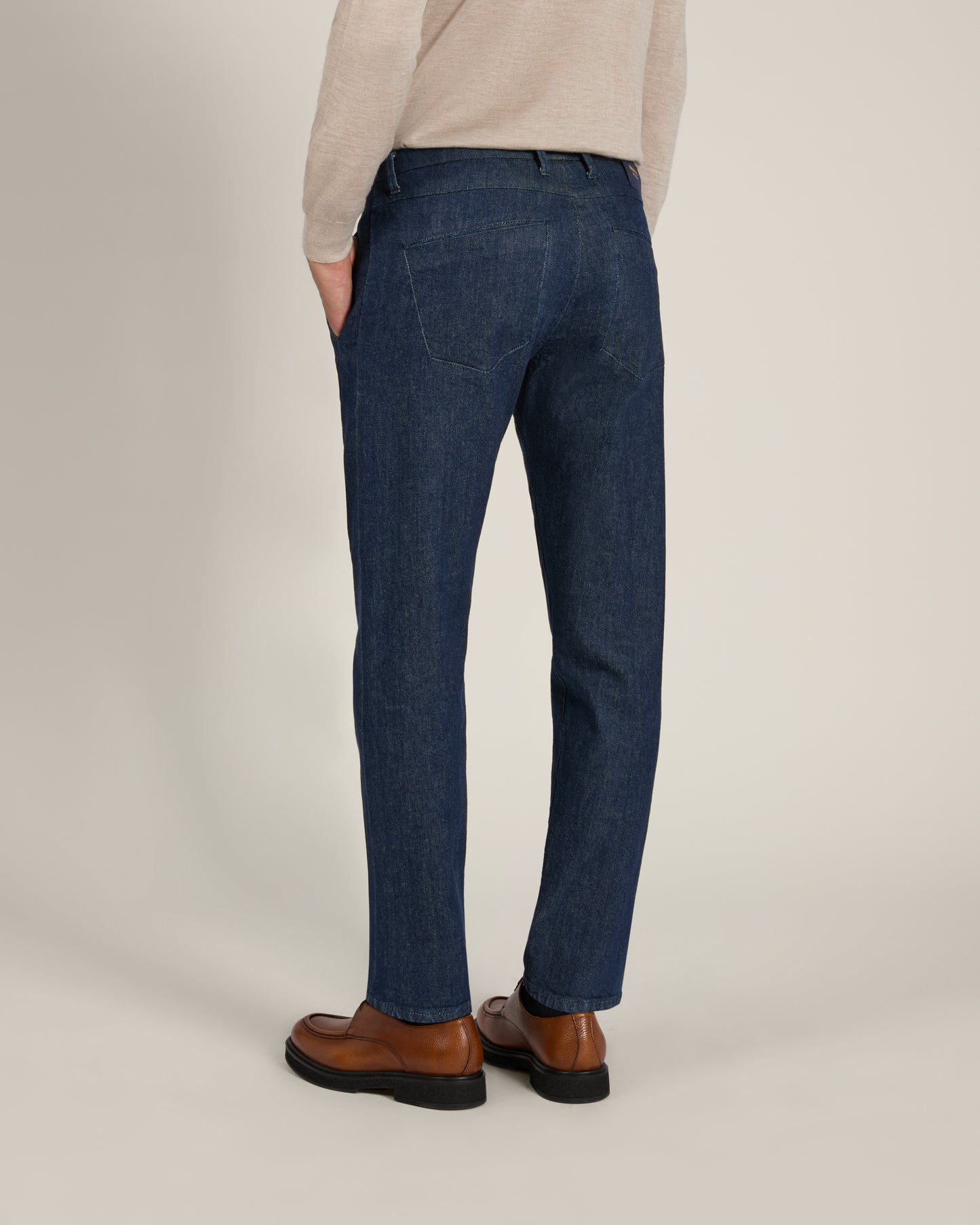 Pantalone tapered fit in denim stretch