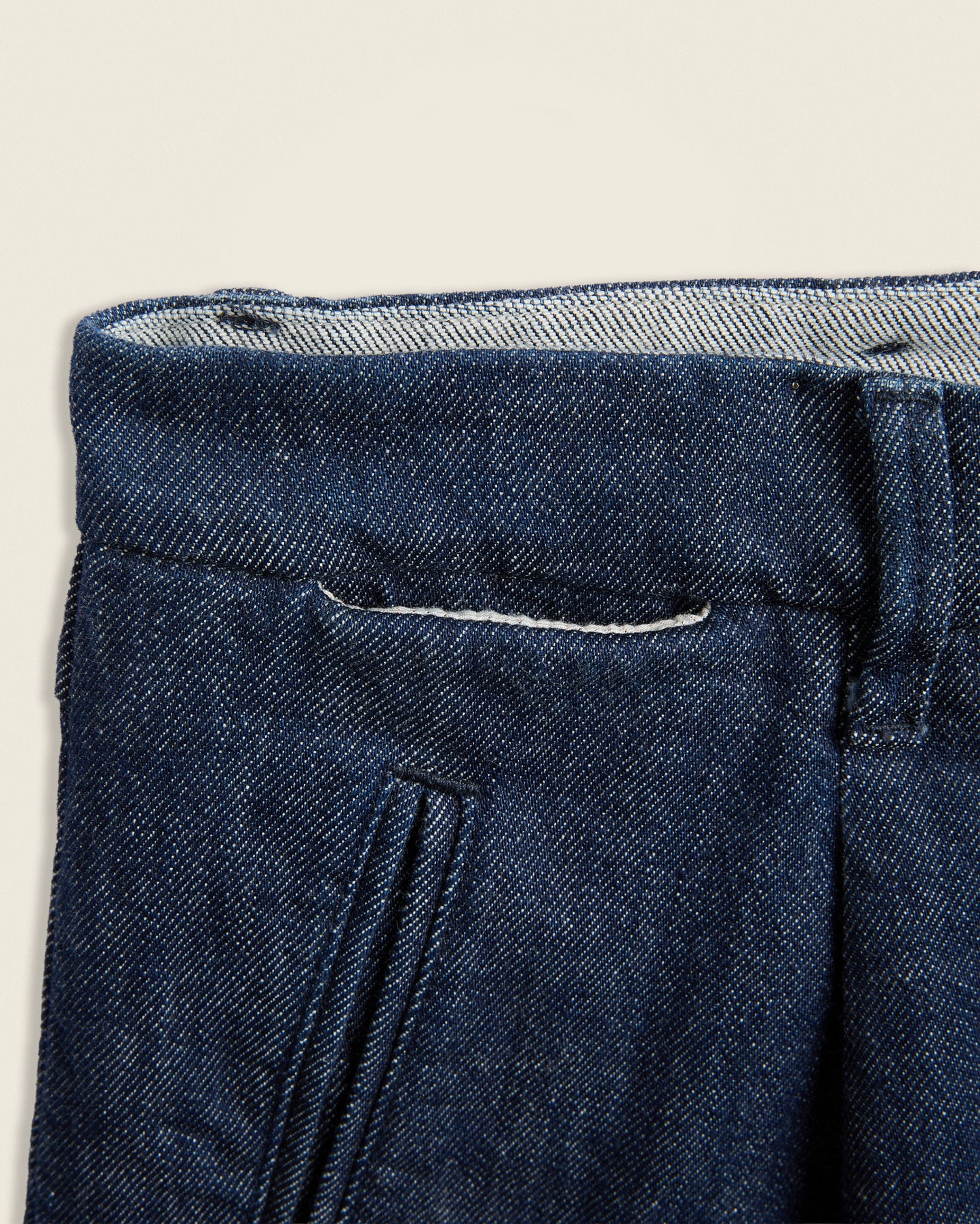 Tapered fit stretch denim trousers