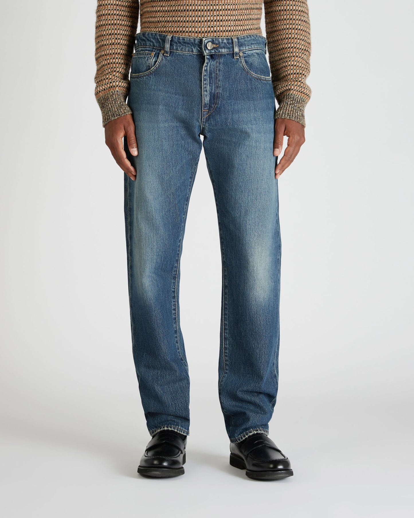 Incotex - Regular fit five-pocket cotton trousers - dark blue