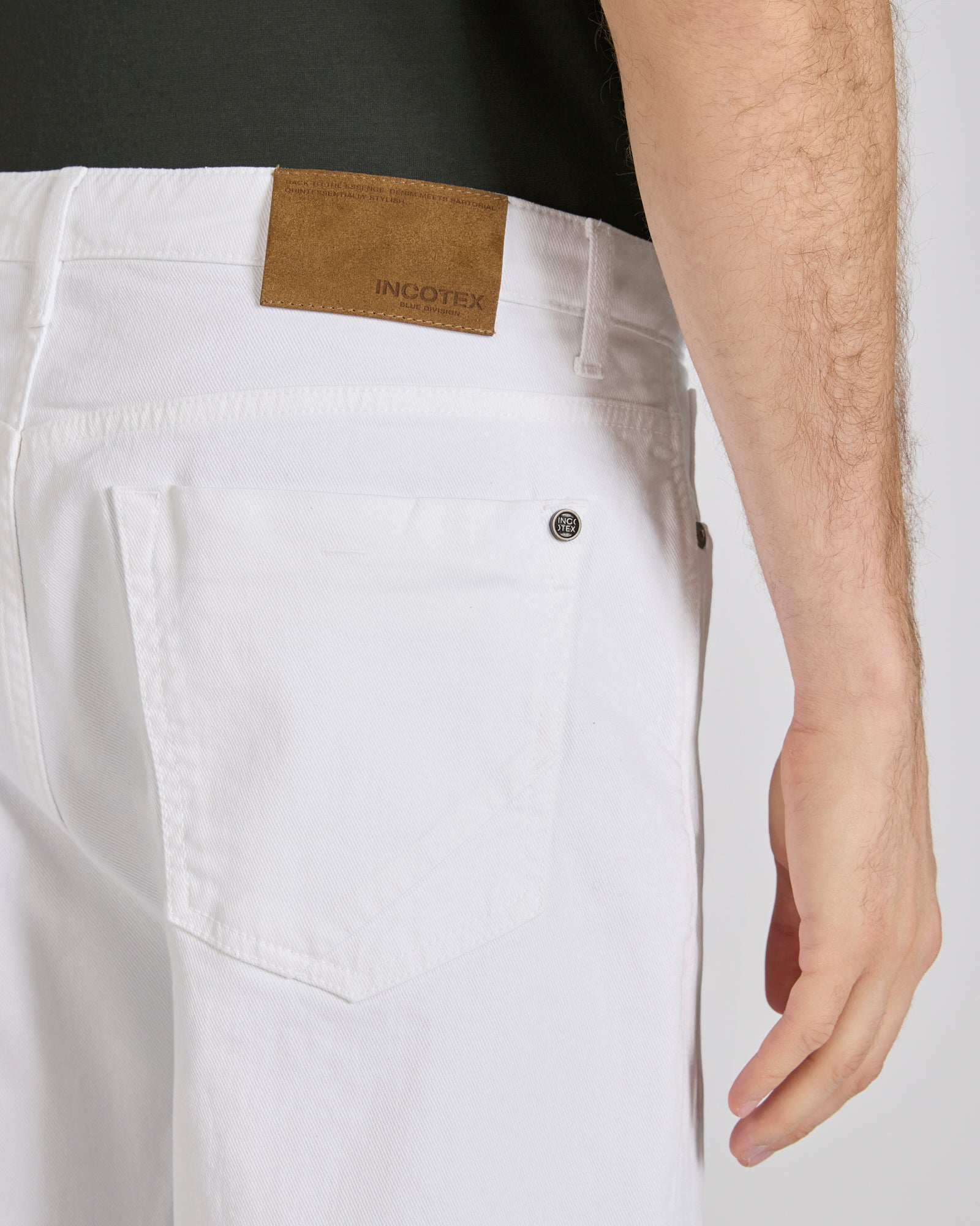 Incotex - Regular fit five-pocket cotton bull trousers - optical