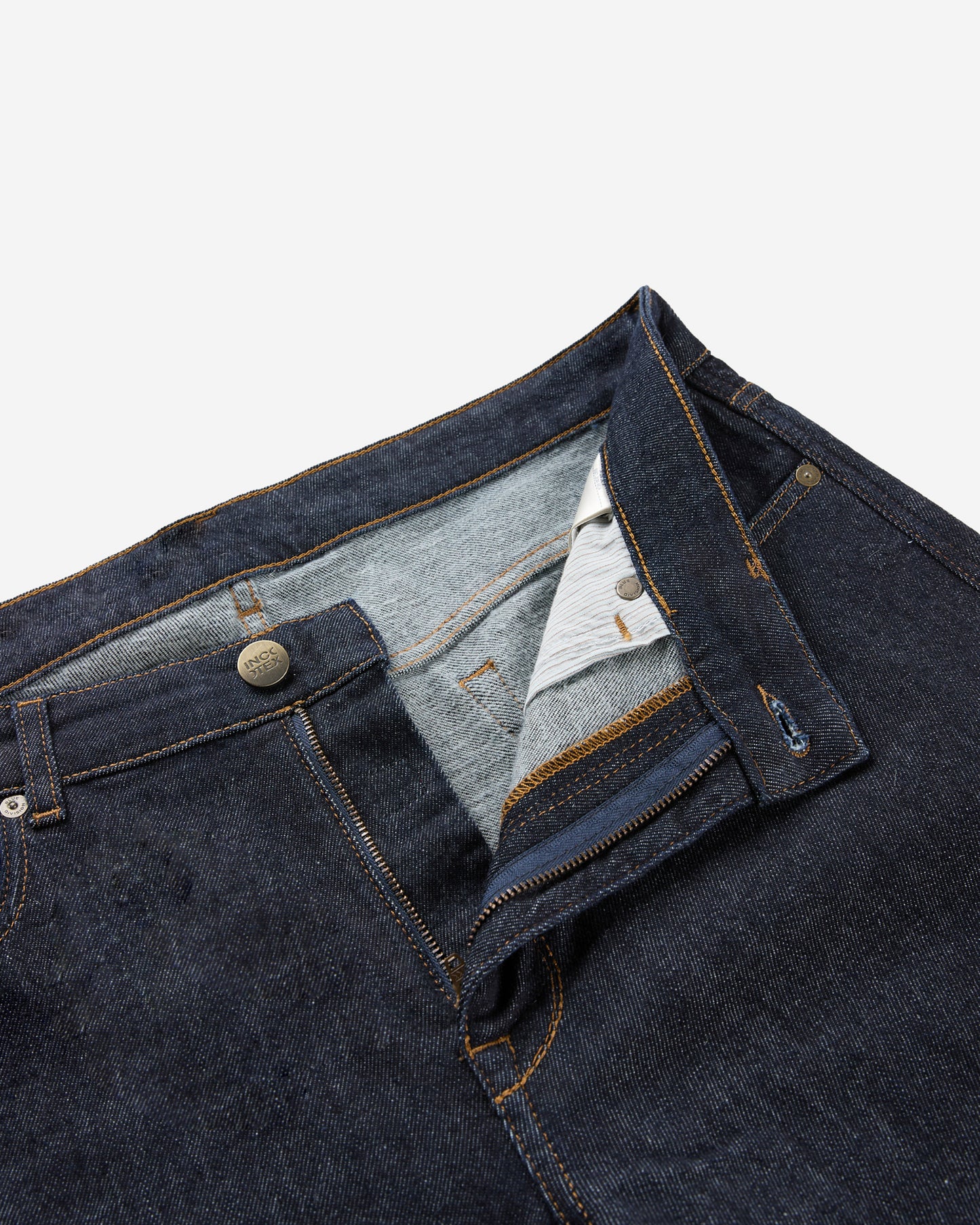 カシミアとコットンデニム・スリムフィット５ポケットパンツ