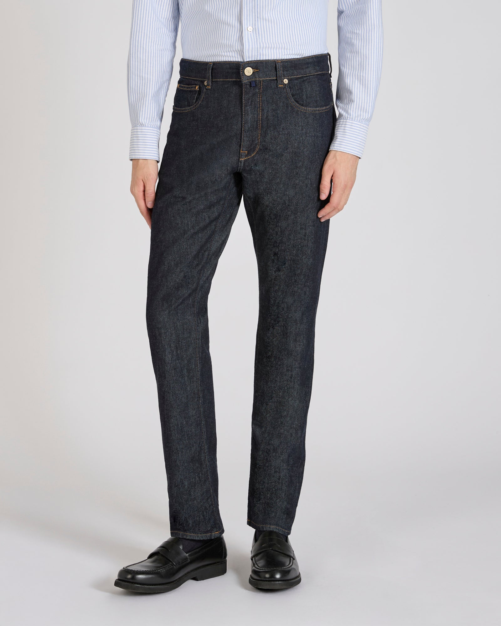 Incotex - カシミアとコットンデニム・スリムフィット5ポケットパンツ