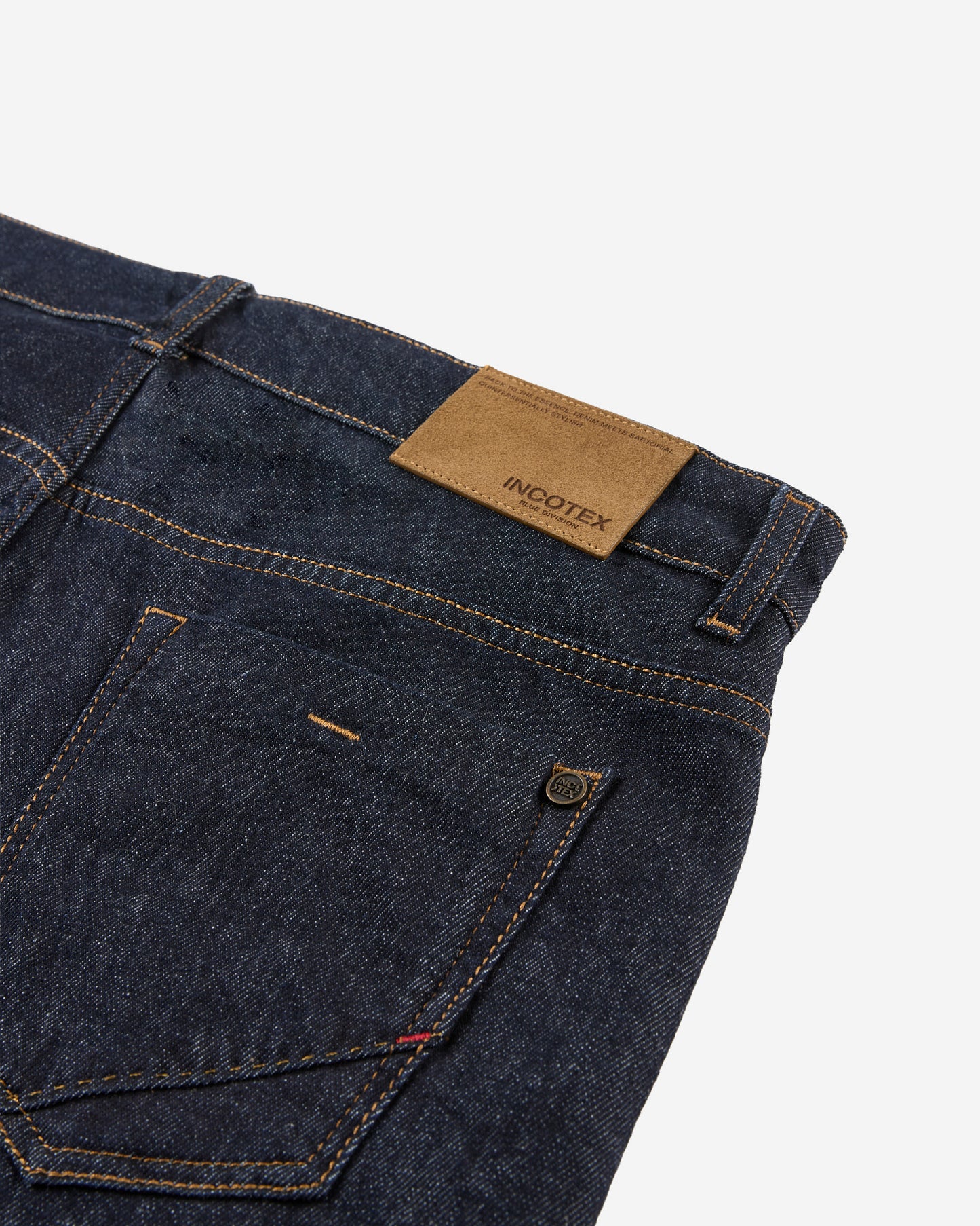 カシミアとコットンデニム・スリムフィット５ポケットパンツ