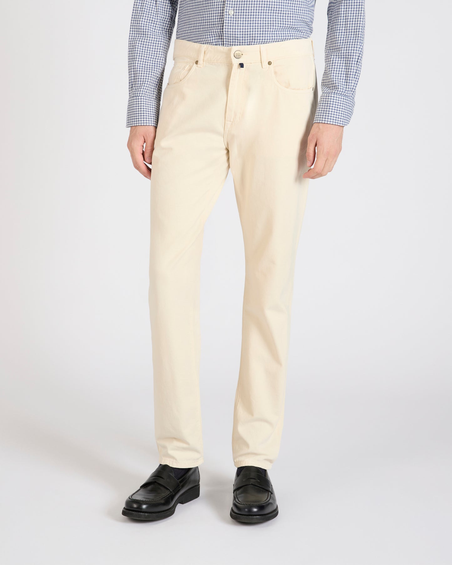 Slim-fit five-pocket trousers in cotton and cashmere