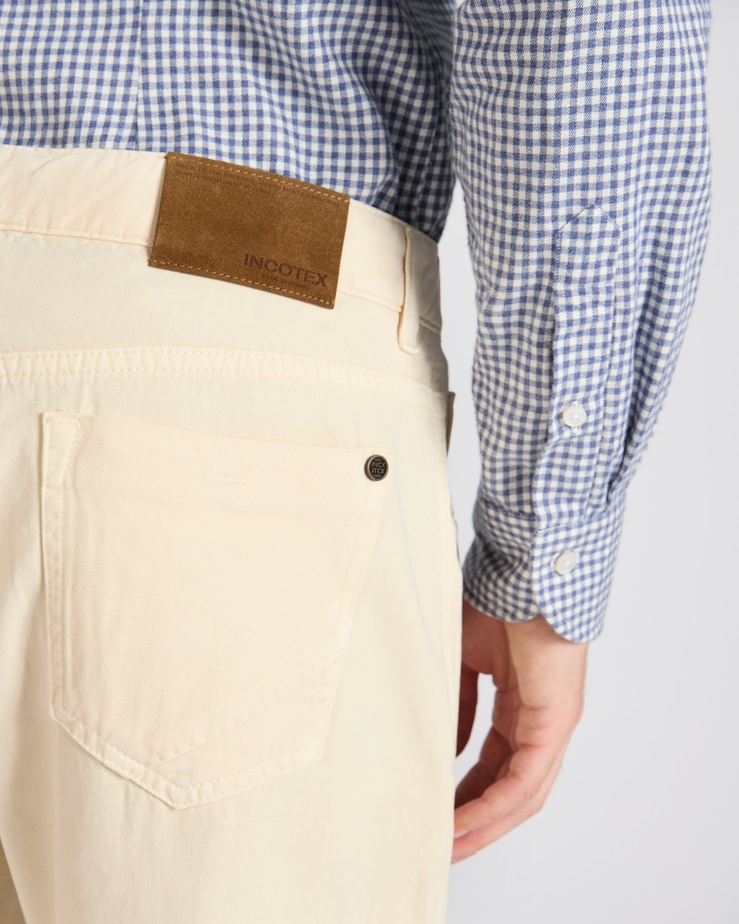 Slim-fit five-pocket trousers in cotton and cashmere