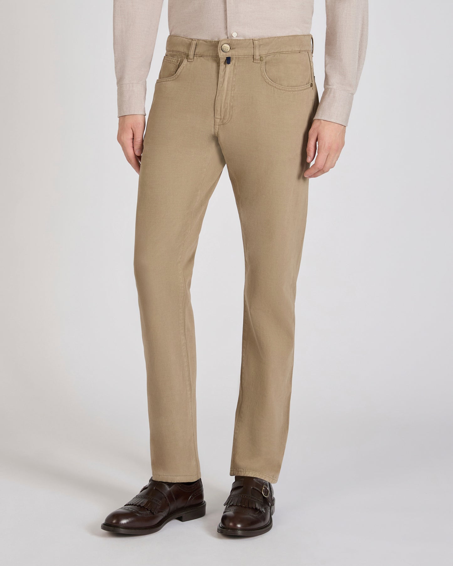 Slim-fit five-pocket trousers in cotton and cashmere