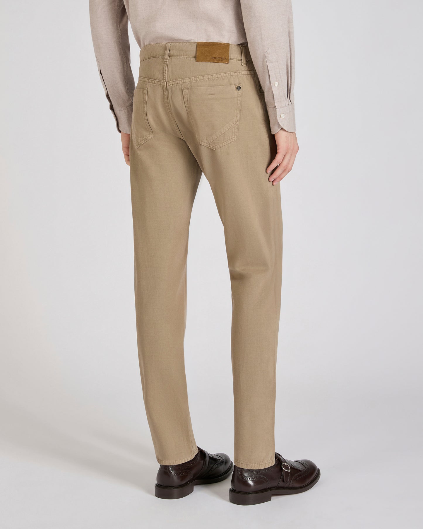 Slim-fit five-pocket trousers in cotton and cashmere