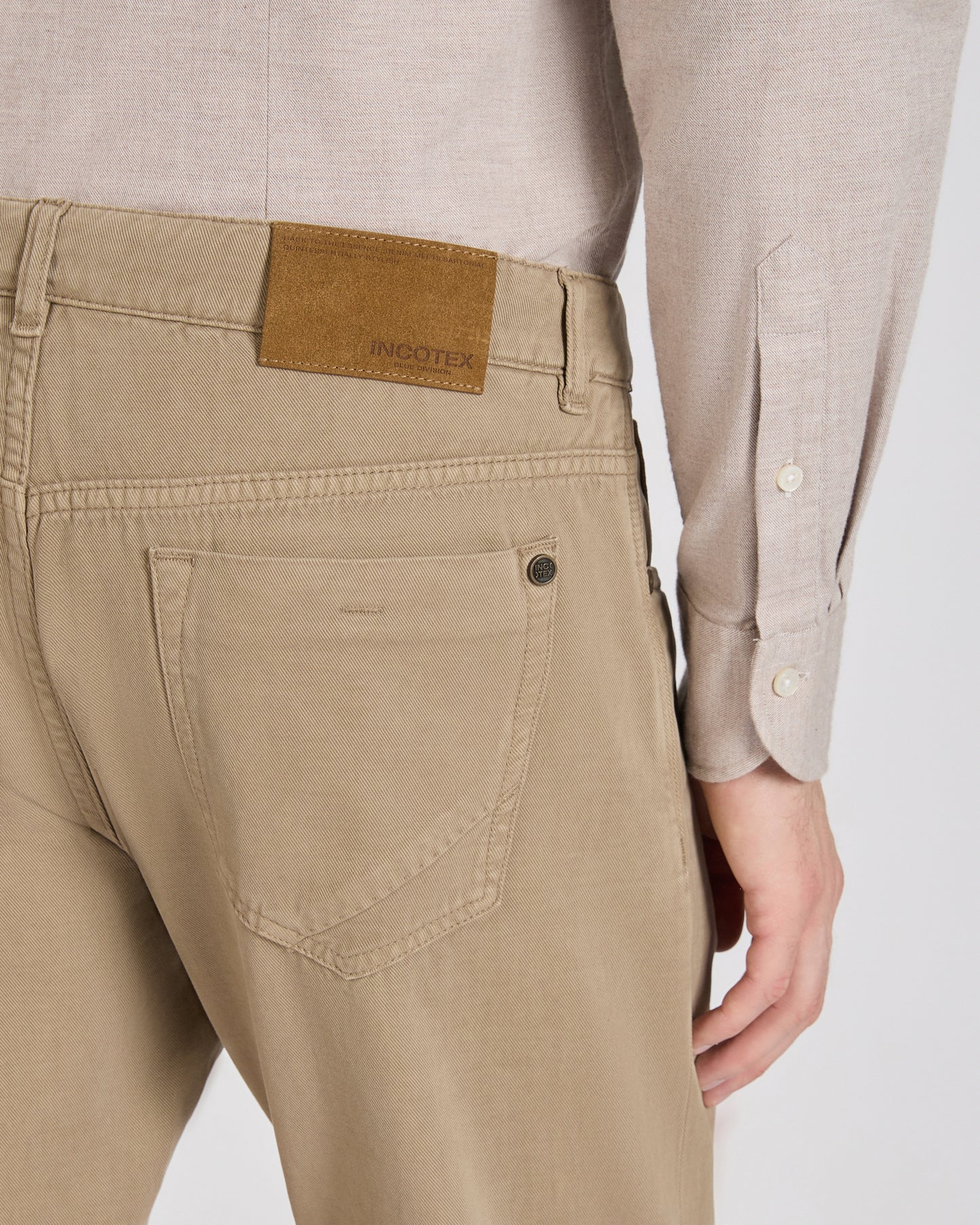 Slim-fit five-pocket trousers in cotton and cashmere