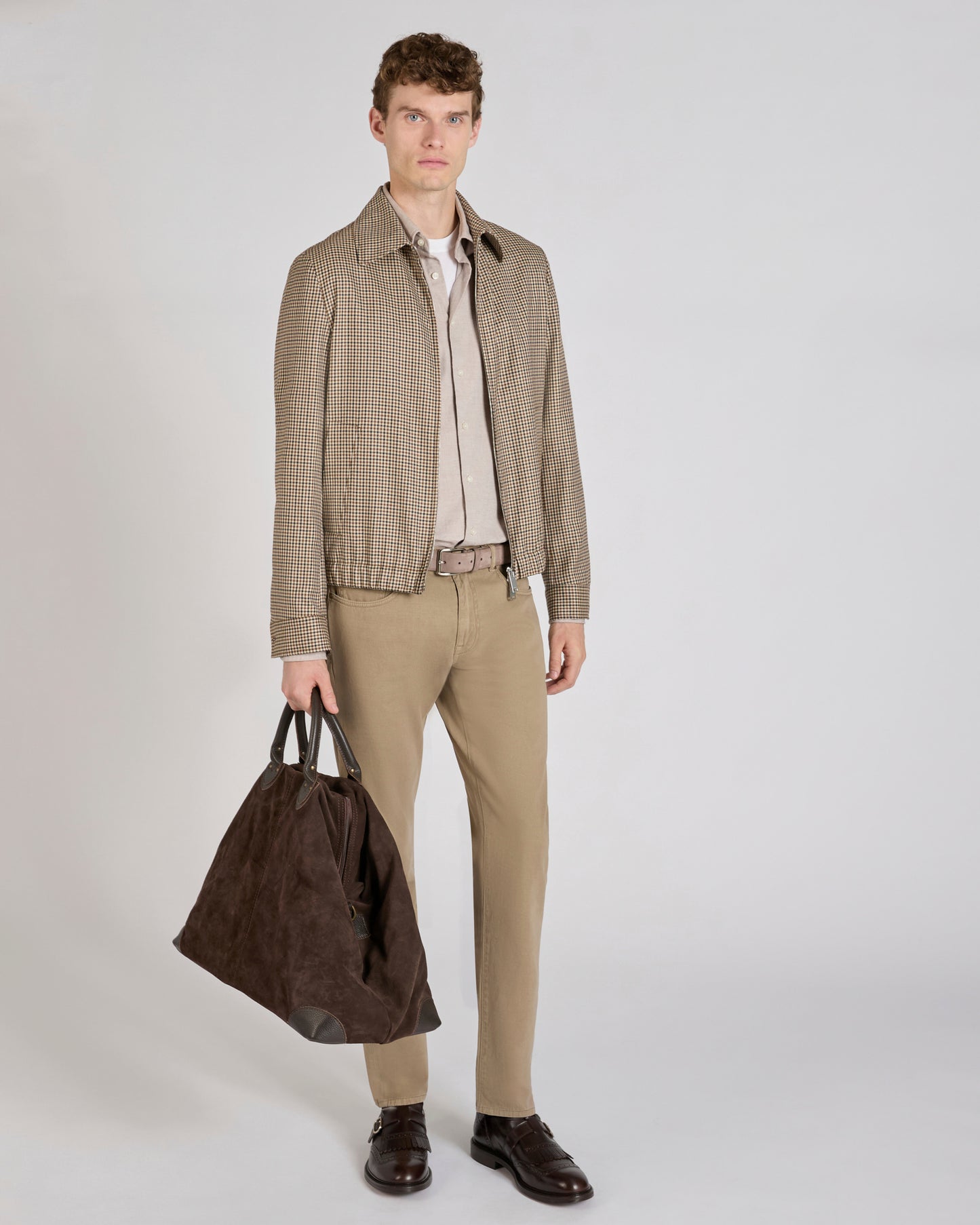 Slim-fit five-pocket trousers in cotton and cashmere