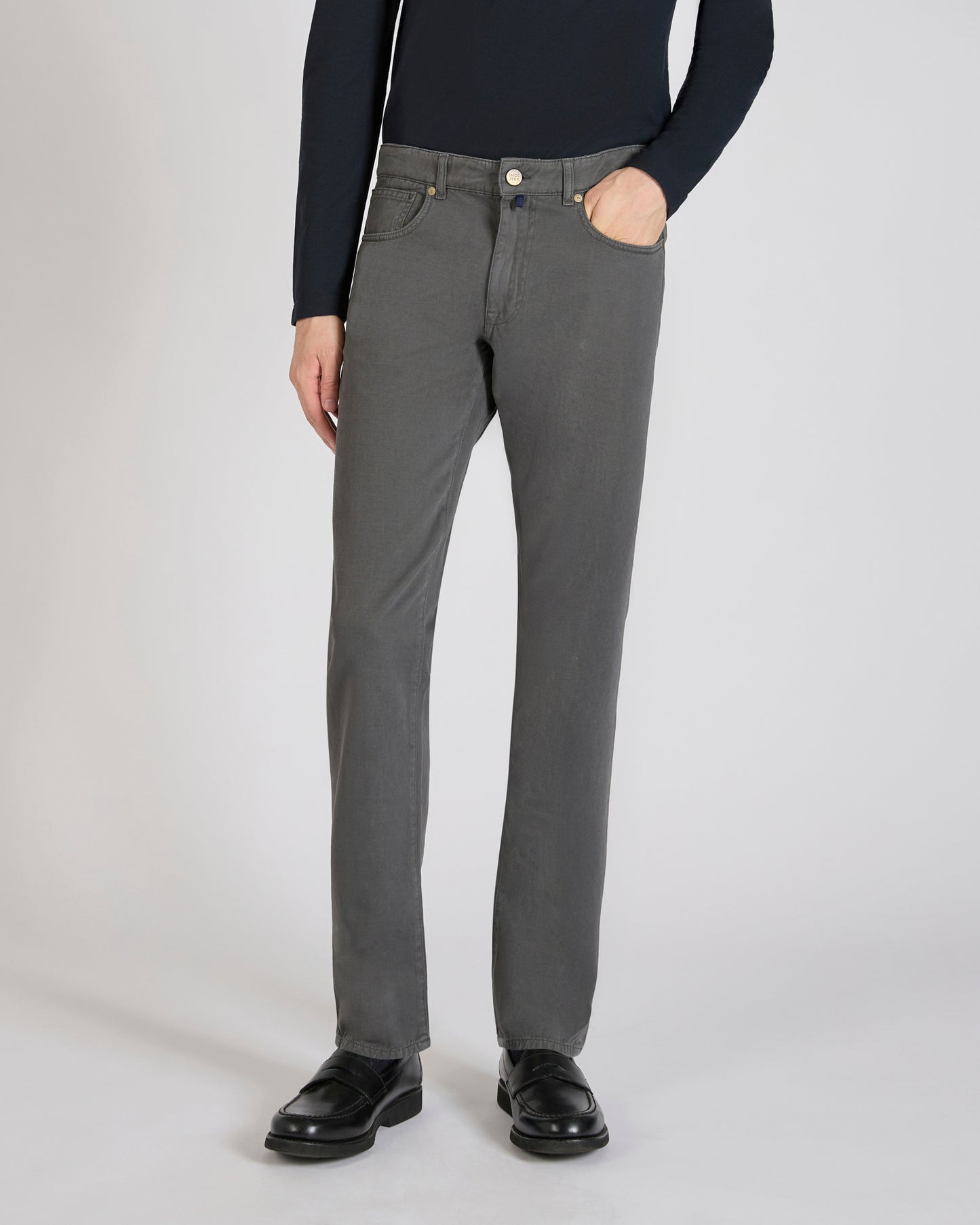 Slim-fit five-pocket trousers in cotton and cashmere