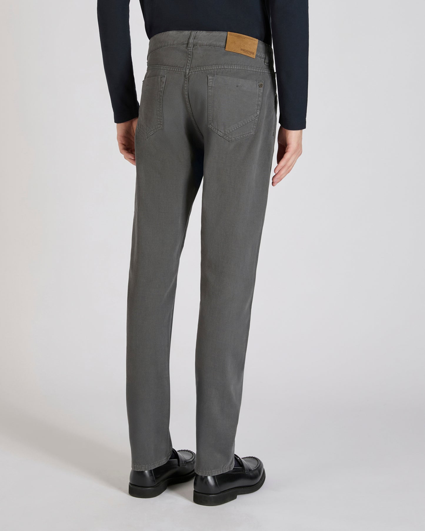 Slim-fit five-pocket trousers in cotton and cashmere