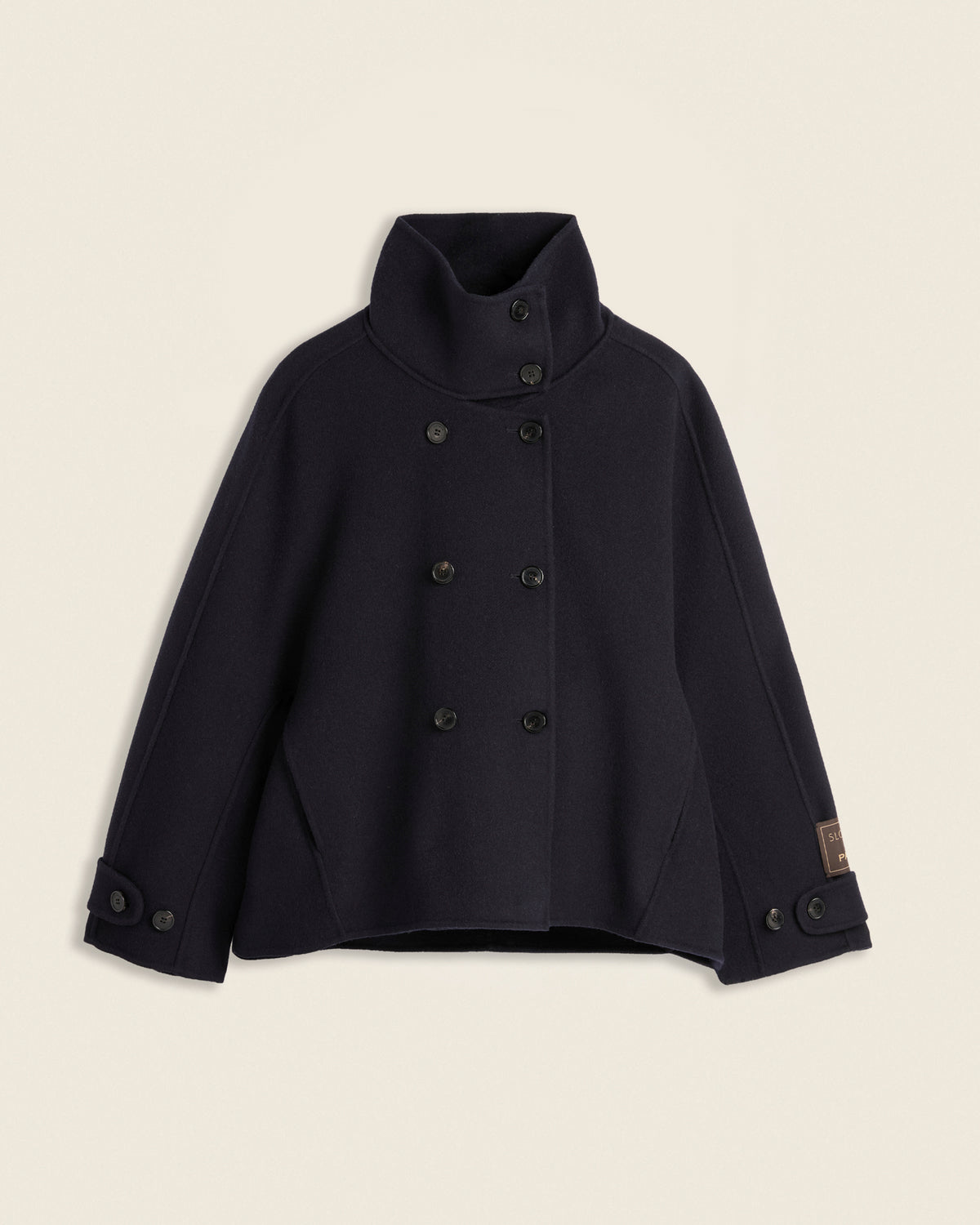 Oversized peacoat in double-faced wool