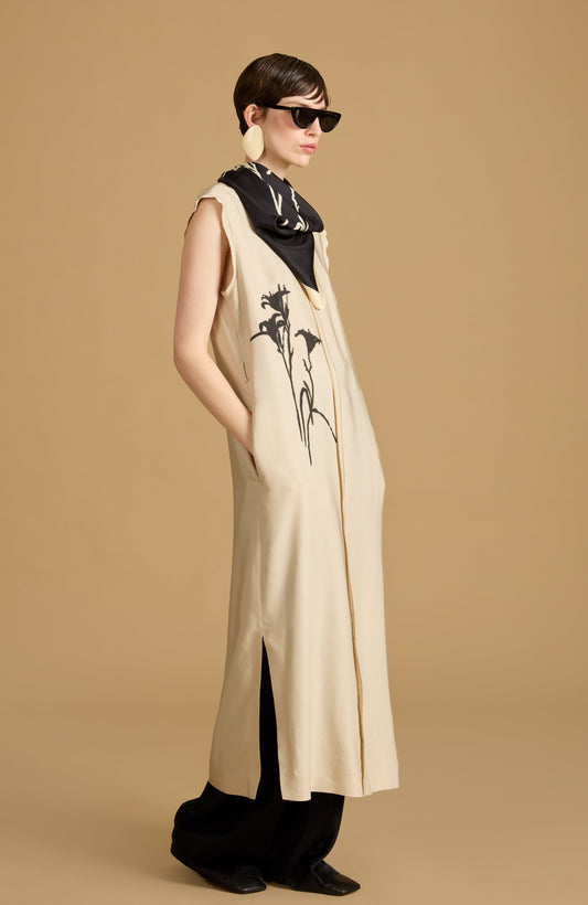 Tunic dress in viscose twill