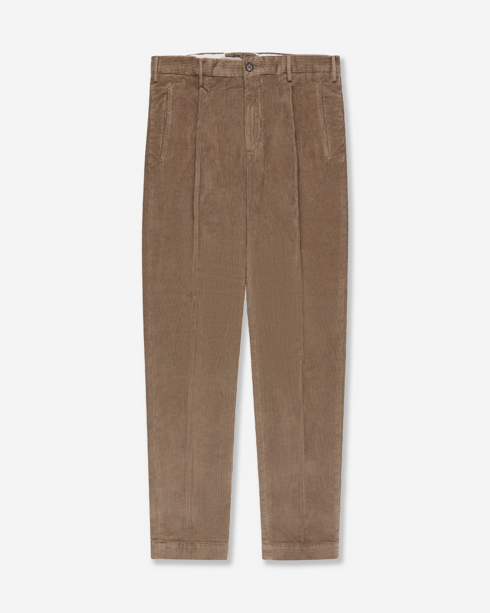 Incotex - Tapered fit organic corduroy trousers - light brown