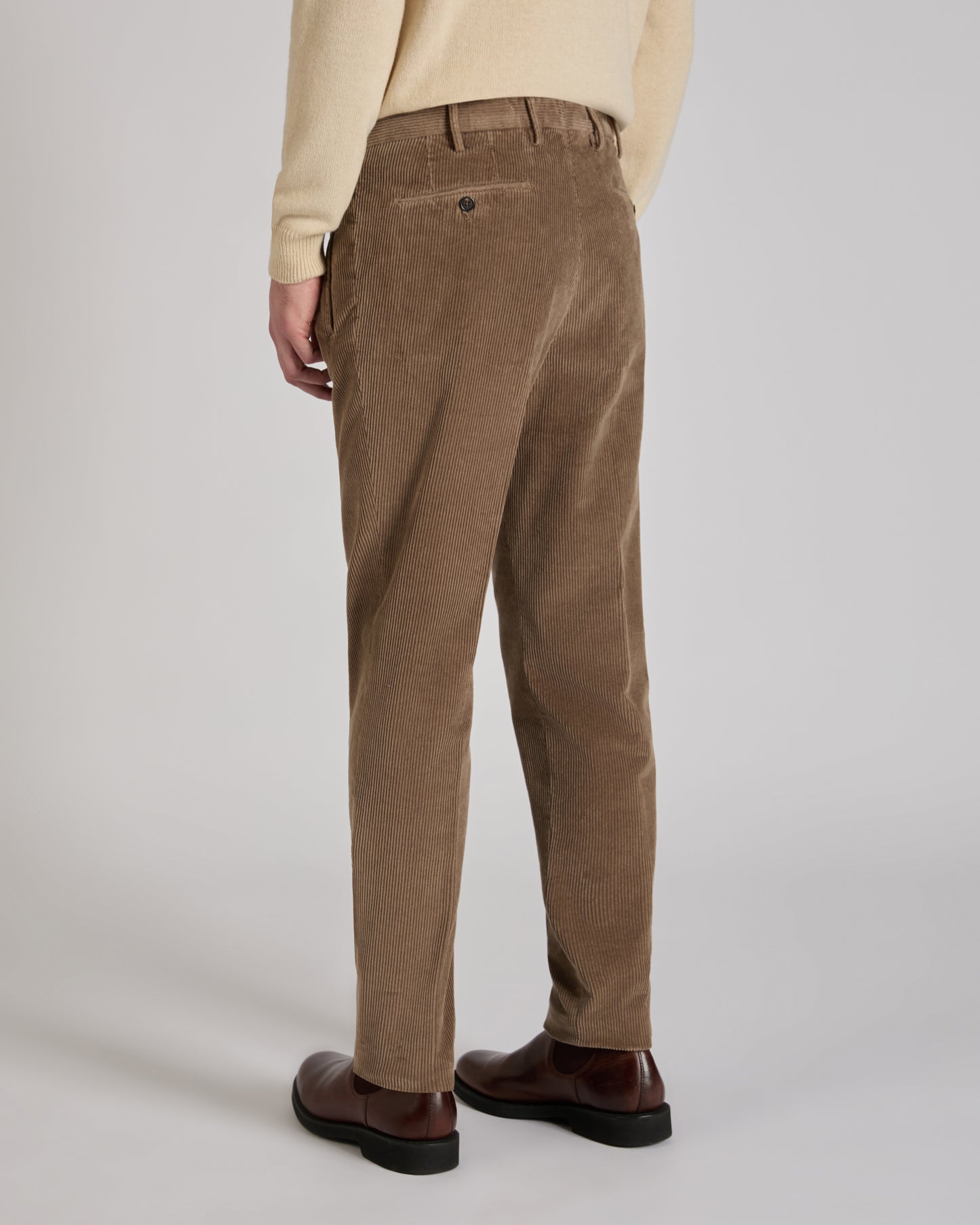 Tapered fit organic corduroy trousers