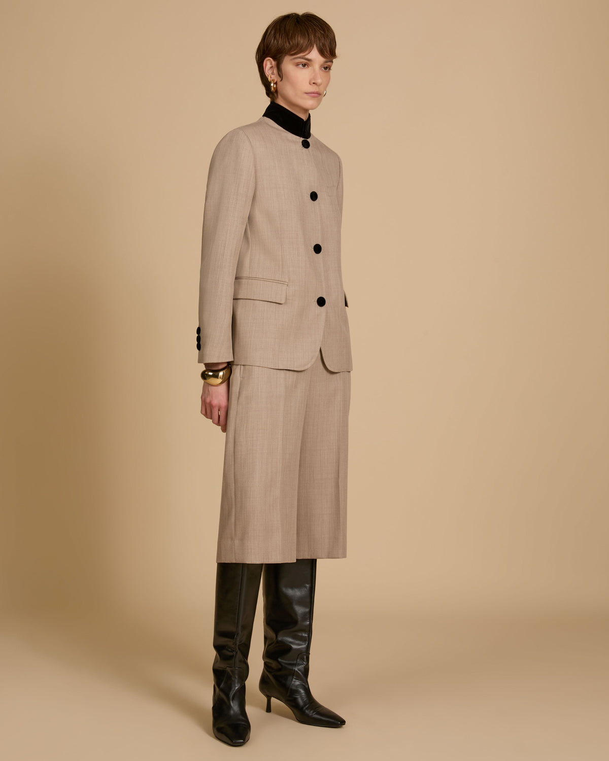 Veste coupe classique en sergé cavalry de laine