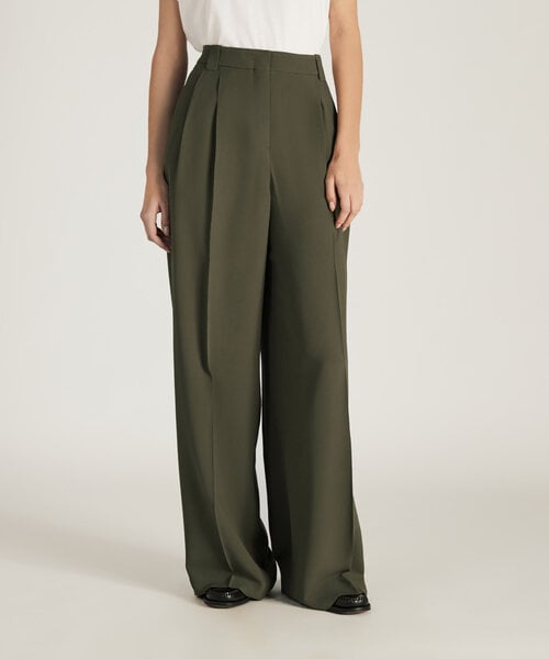 Pantalone wide fit in Crêpe de Chine e seta , Incotex | Slowear