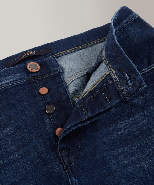 Tapered-Fit-Hose mit fünf Taschen aus Stretch-Denim , Incotex Blue Division | Slowear